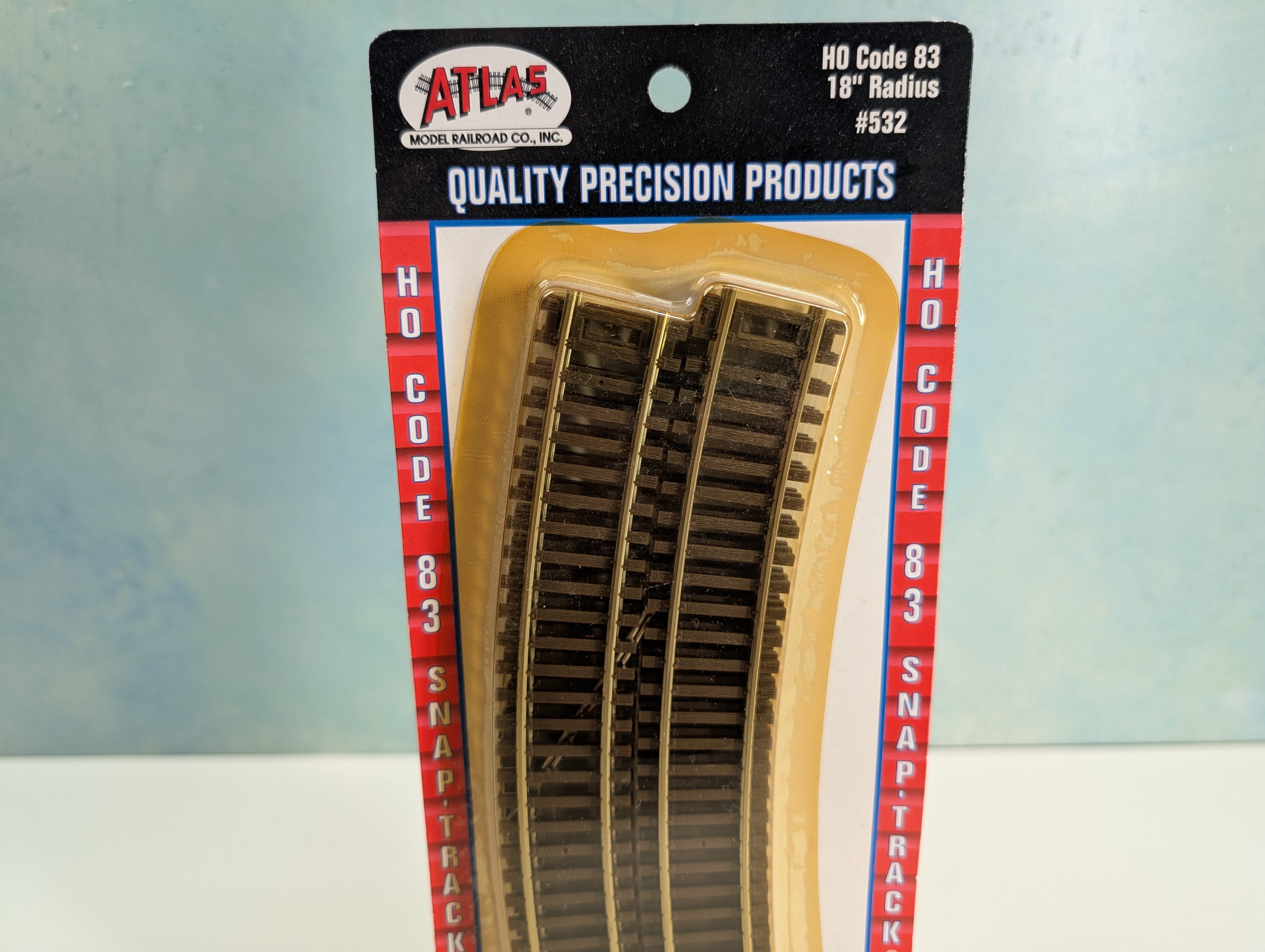 Atlas 532 HO Scale 18" Curved Radius Nickel Silver Code 83 Track (6 pcs)