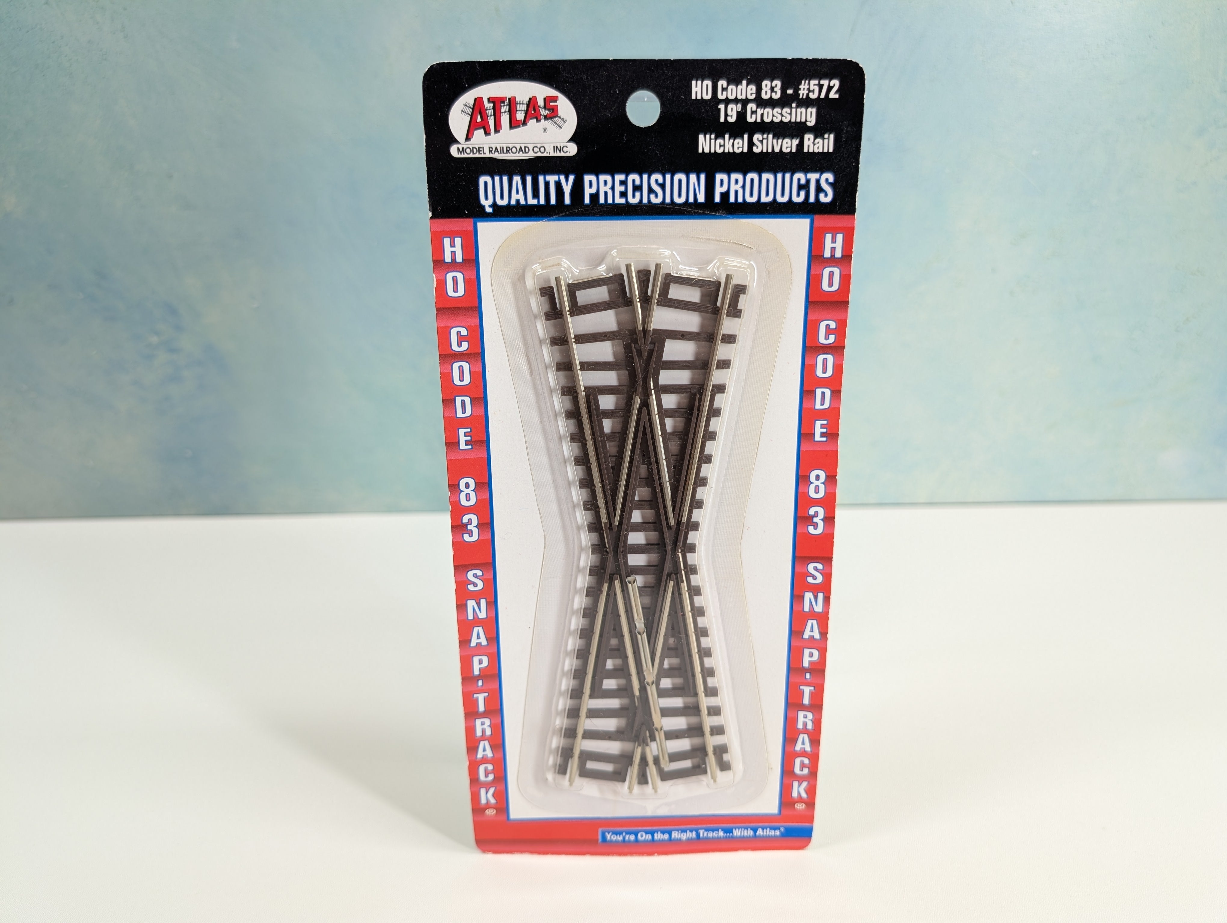 Atlas 572 HO Scale 19 Degree Crossing Nickel Silver Code 83 Track