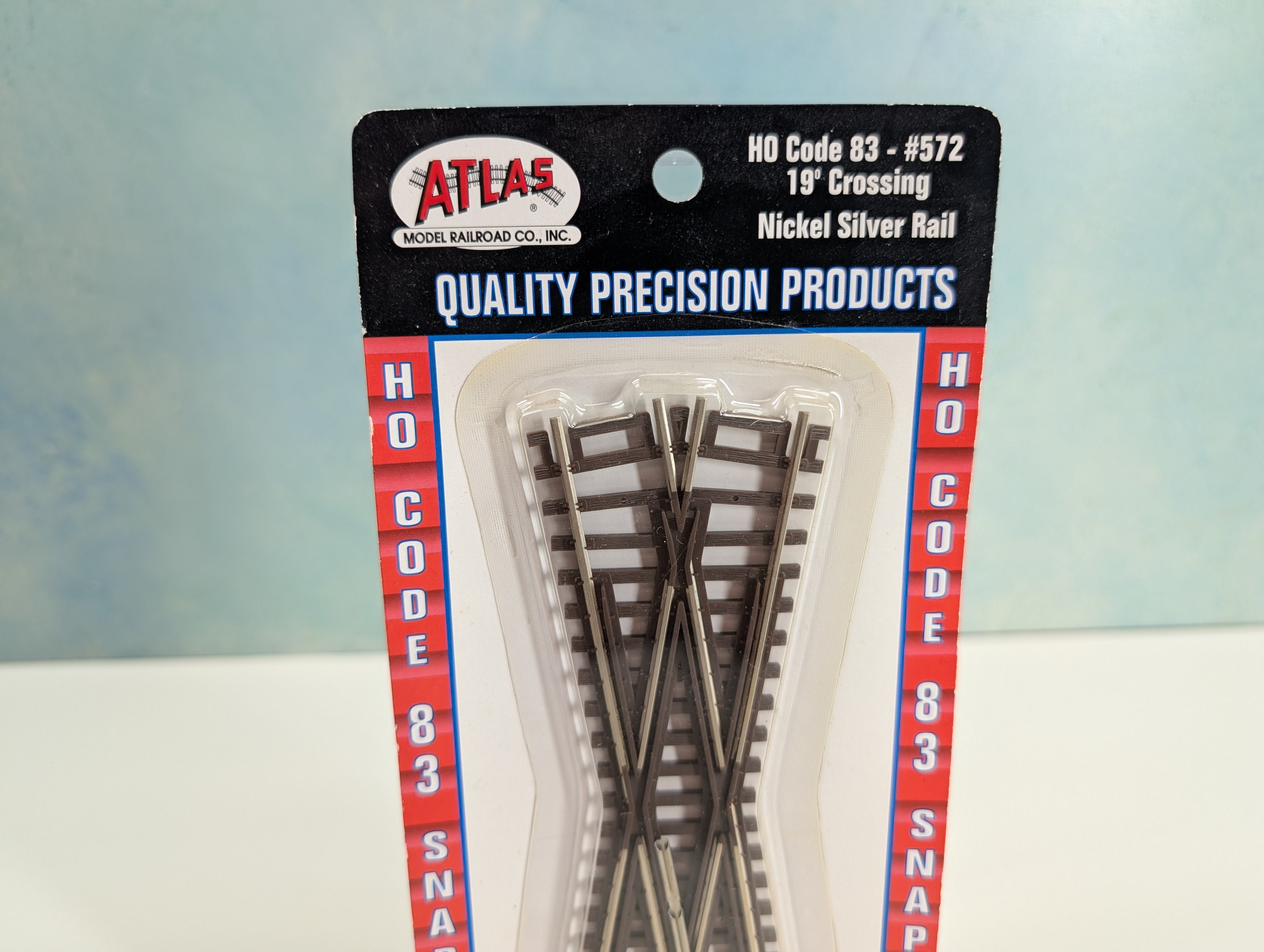 Atlas 572 HO Scale 19 Degree Crossing Nickel Silver Code 83 Track