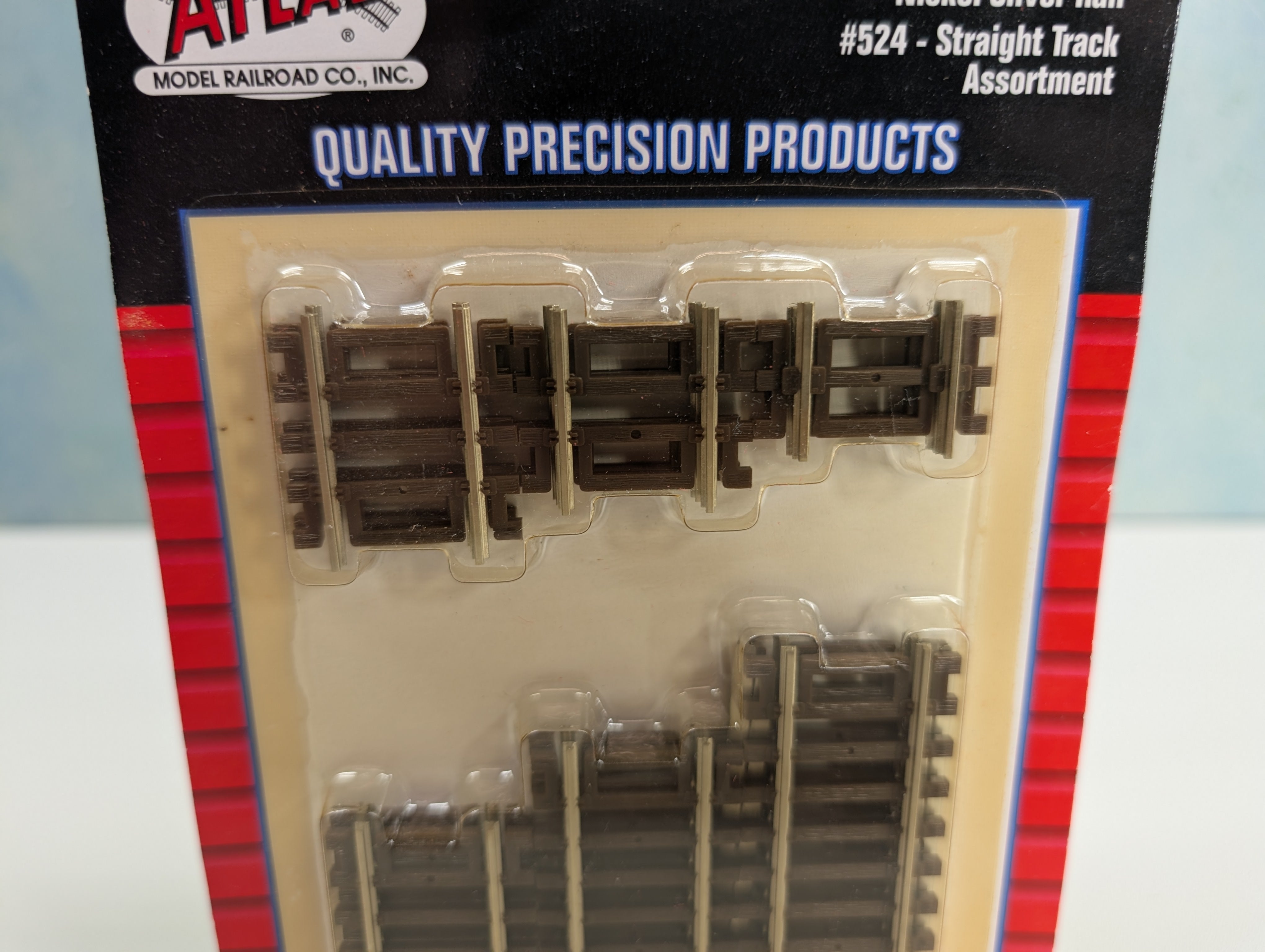 Atlas 524 HO Scale Straight Track Assortment Nickel Silver Code 83 Track (12 pcs)
