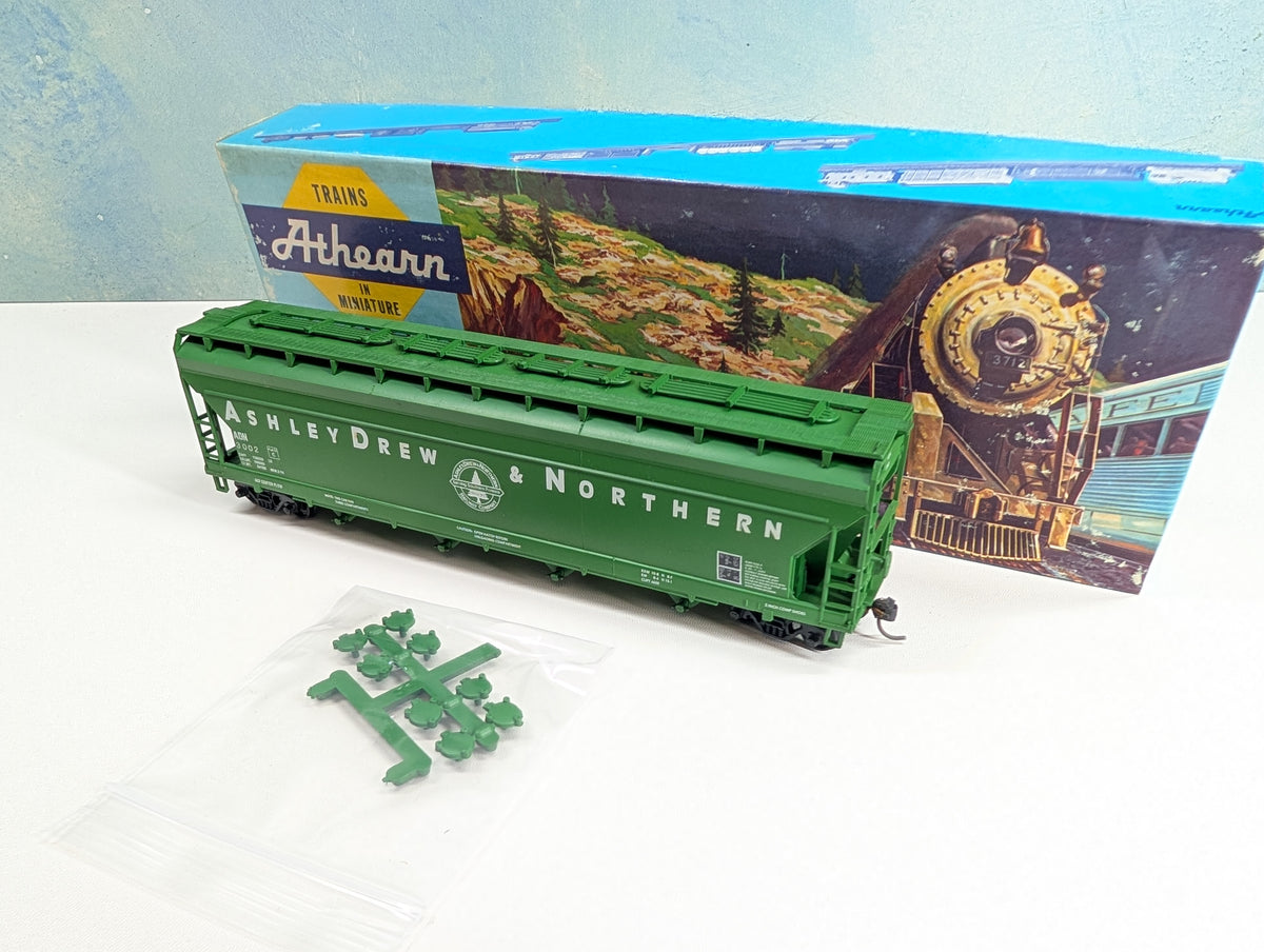 USED Athearn 340 HO Scale ACF Center Flow Hopper Ashley Drew & Northern ADN #3002 Bev-Bel