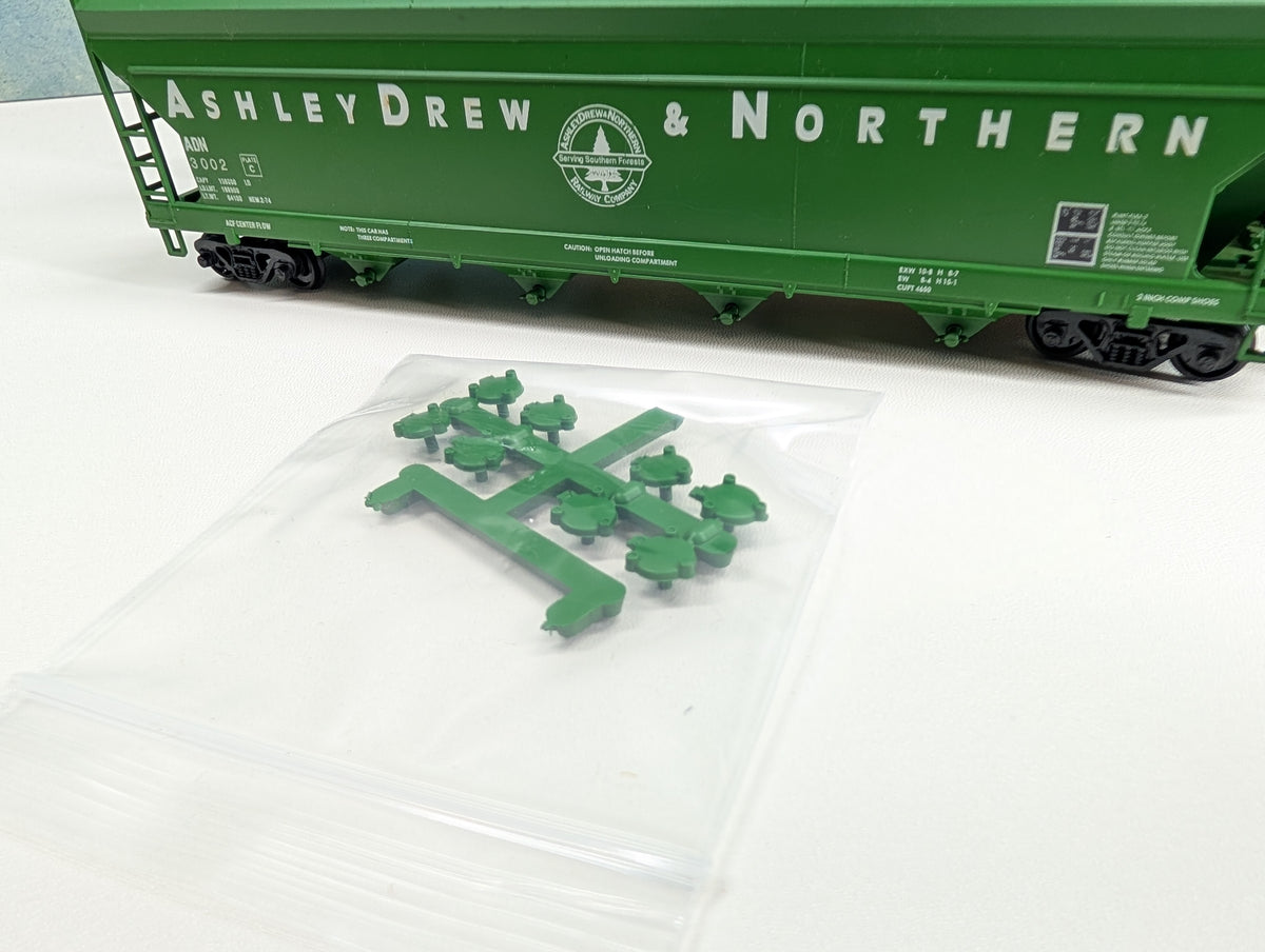 USED Athearn 340 HO Scale ACF Center Flow Hopper Ashley Drew & Northern ADN #3002 Bev-Bel
