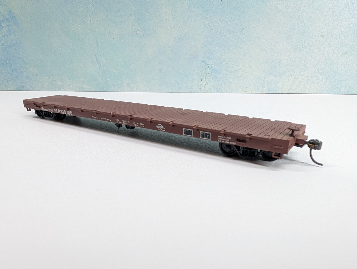 USED Roundhouse 1285 HO Scale 60' Bulkhead Flat Car Missouri Pacific MP #819780