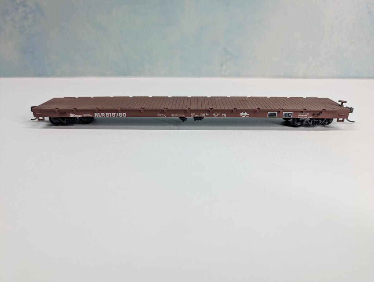 USED Roundhouse 1285 HO Scale 60' Bulkhead Flat Car Missouri Pacific MP #819780