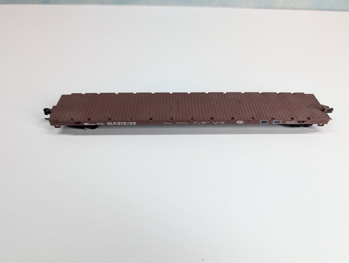 USED Roundhouse 1285 HO Scale 60' Bulkhead Flat Car Missouri Pacific MP #819780