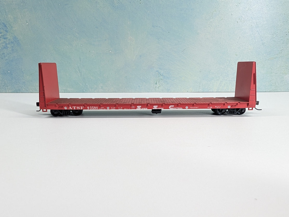 USED Roundhouse 1311 HO Scale 60' Bulkhead Flat Car Santa Fe ATSF #93598