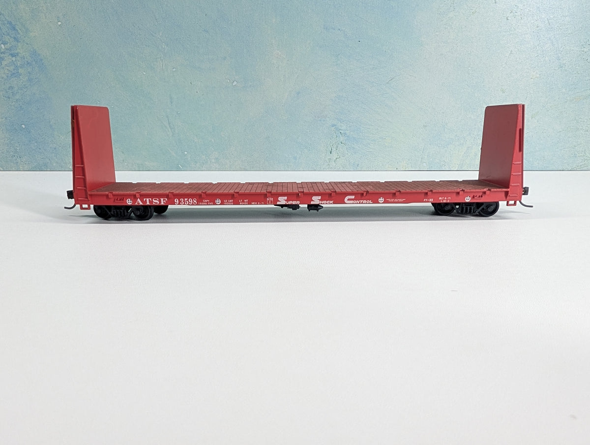 USED Roundhouse 1311 HO Scale 60' Bulkhead Flat Car Santa Fe ATSF #93598