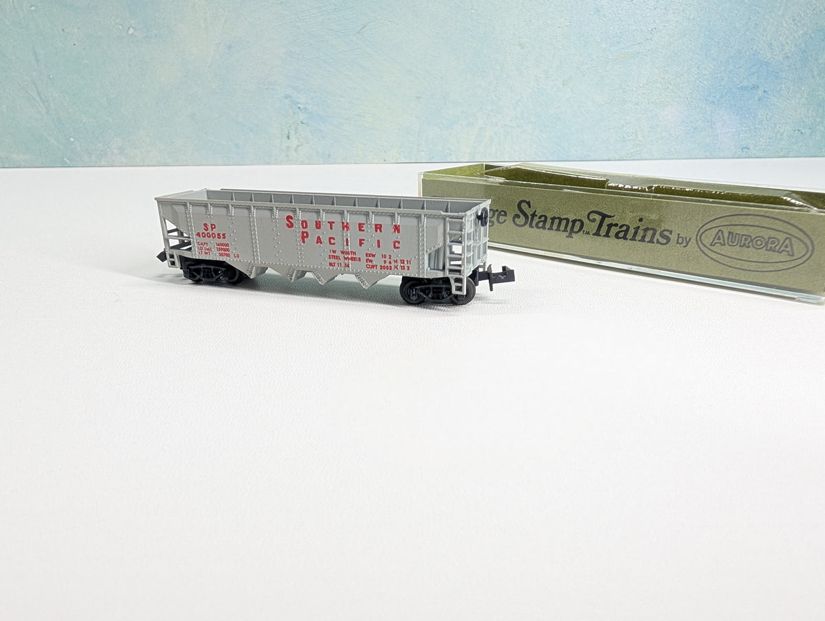 USED Postage Stamp Trains Aurora N Scale Quad Hopper Southern Pacific SP #400055