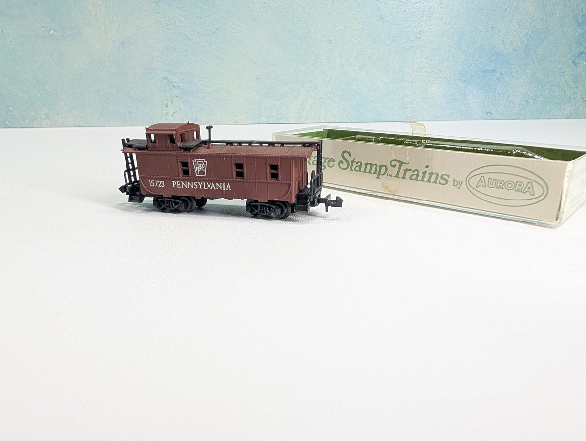 USED Postage Stamp Trains Aurora N Scale Caboose Pennsylvania #15723