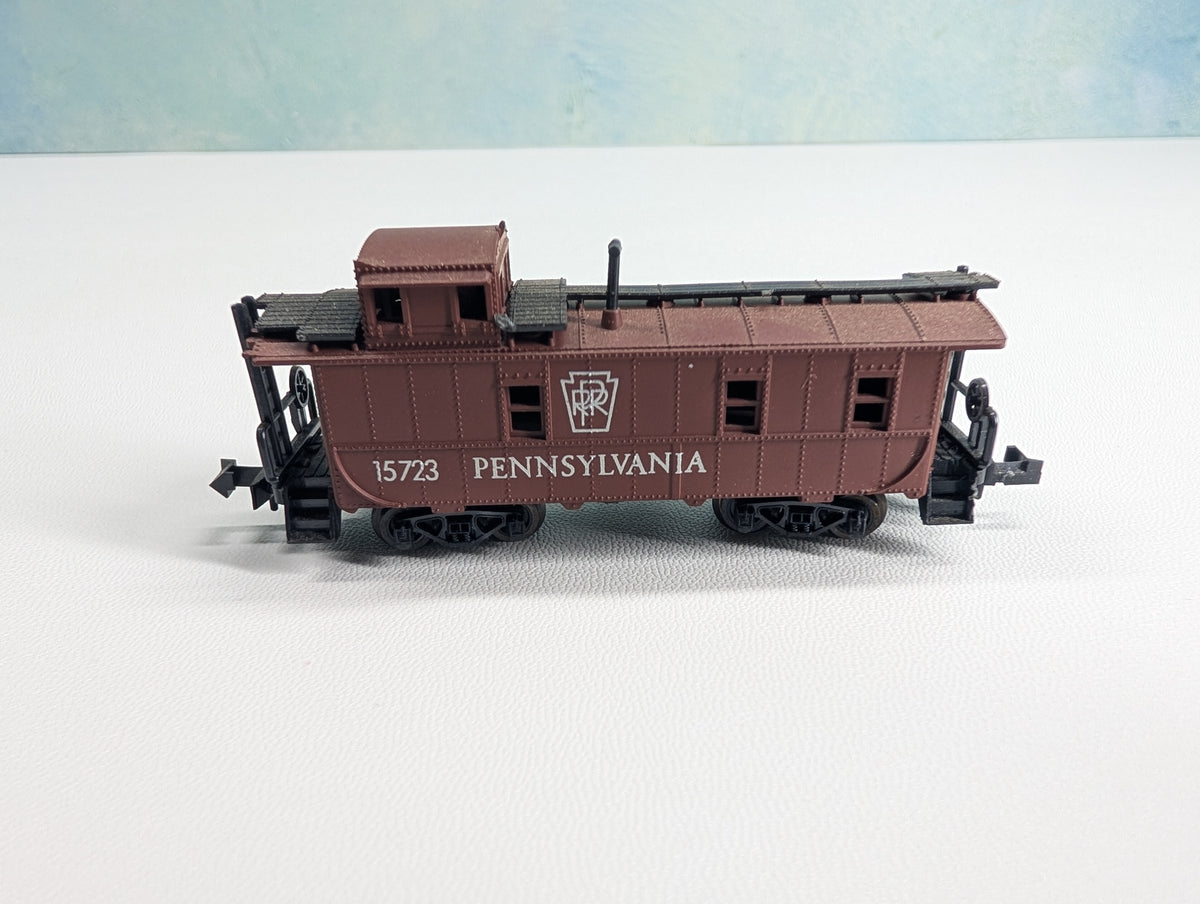 USED Postage Stamp Trains Aurora N Scale Caboose Pennsylvania #15723