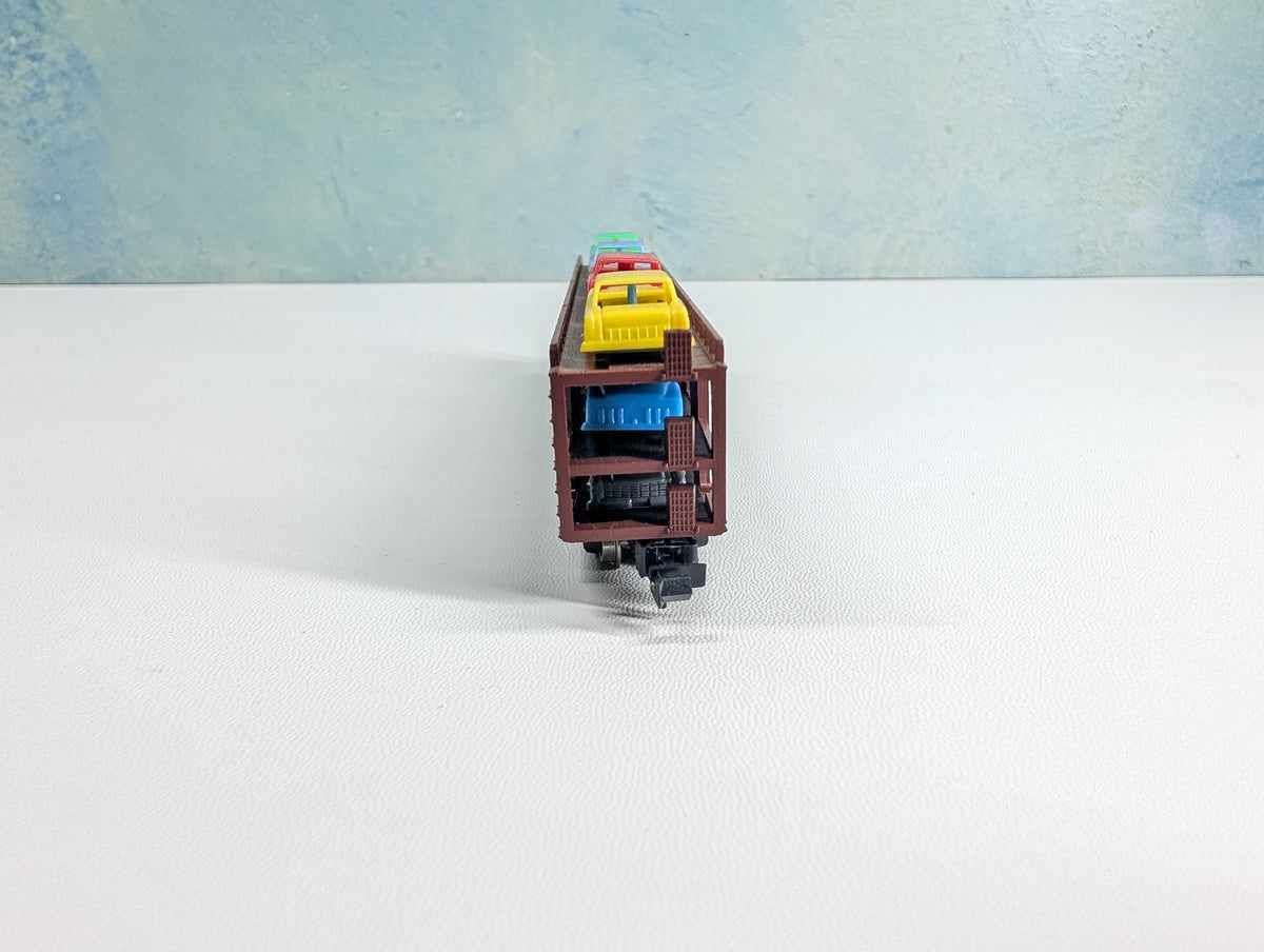 USED TRIX N Scale Auto Transporter w/ Vehicles Pennsylvania TTX 71014 #27024