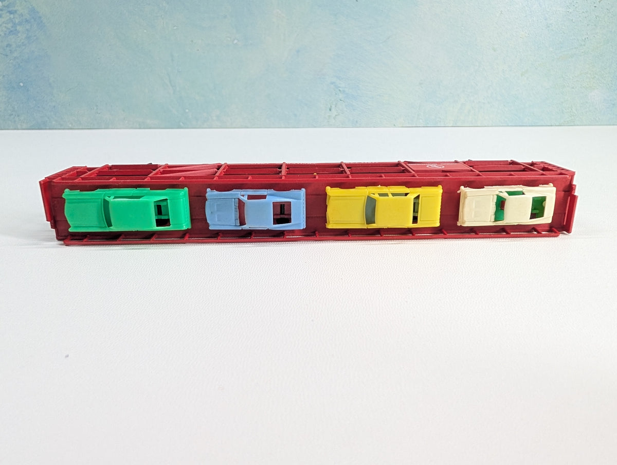 USED TRIX N Scale Auto Transporter w/ Vehicles Great Northern TTX #71014