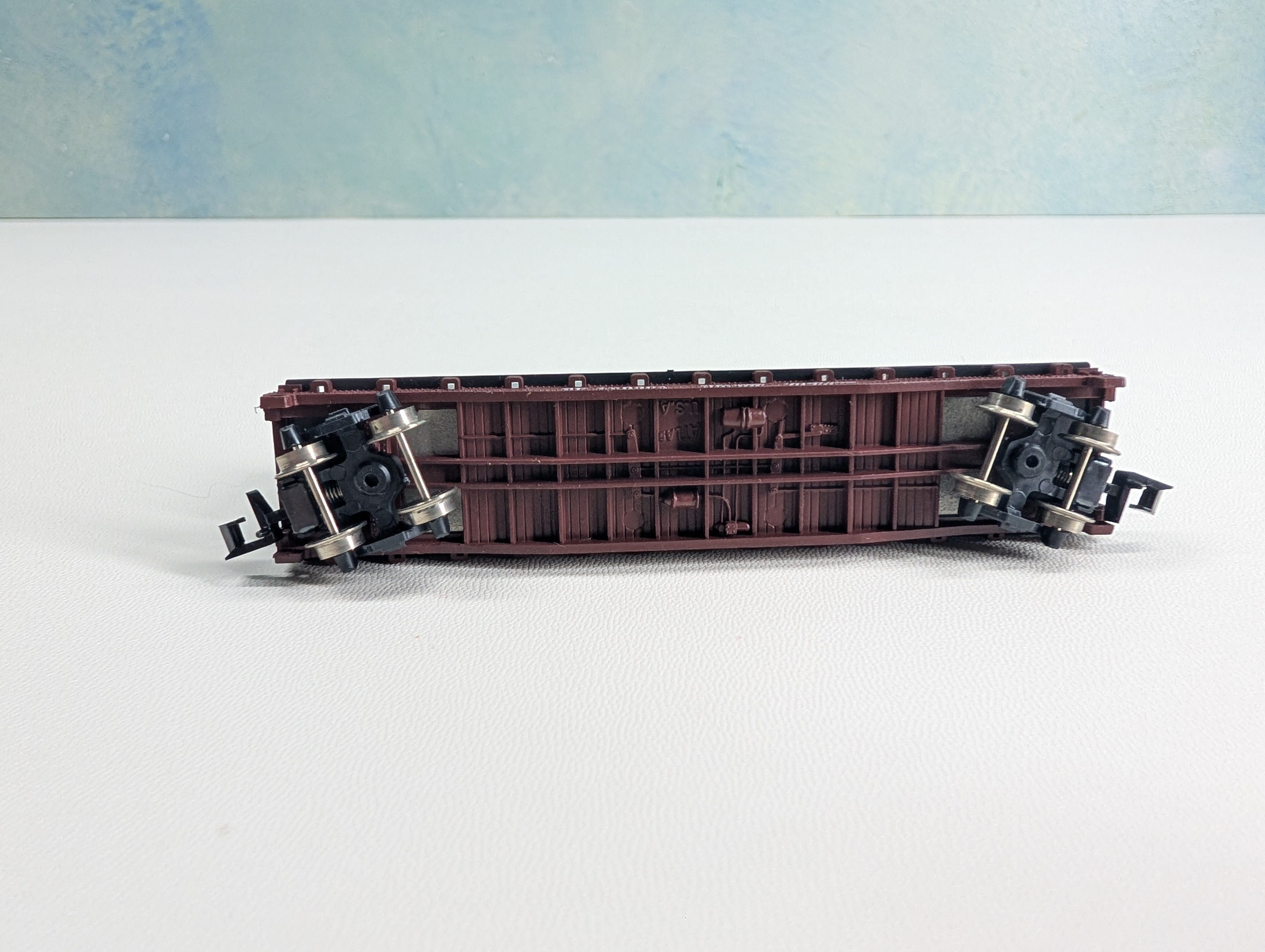 USED Atlas 3744 N Scale Flat Car w/ Trailers Southern Pacific SP #598301
