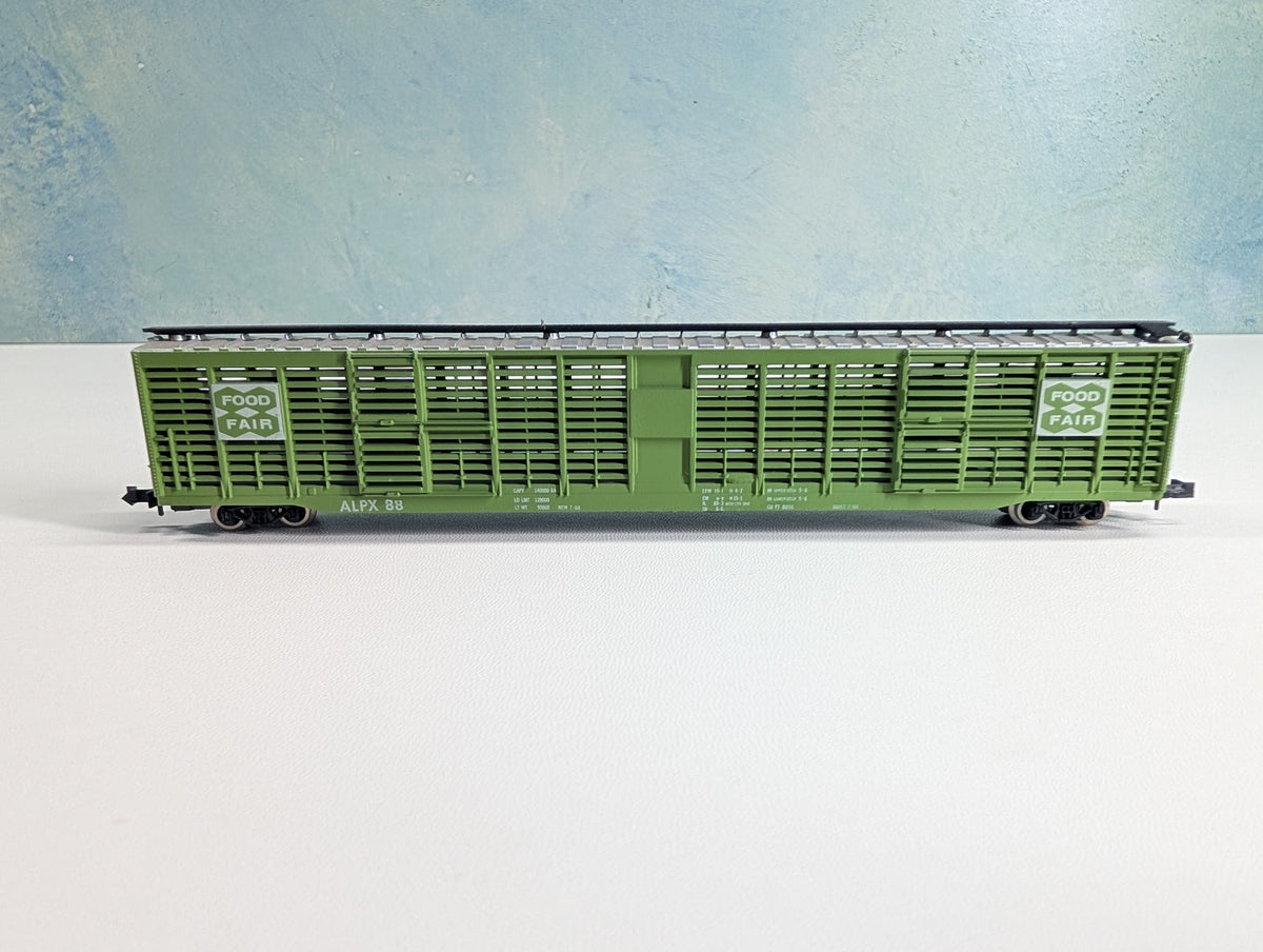 USED Atlas 3123 N Scale 85' HI-Cube Stock Car Food Fair ALPX #88