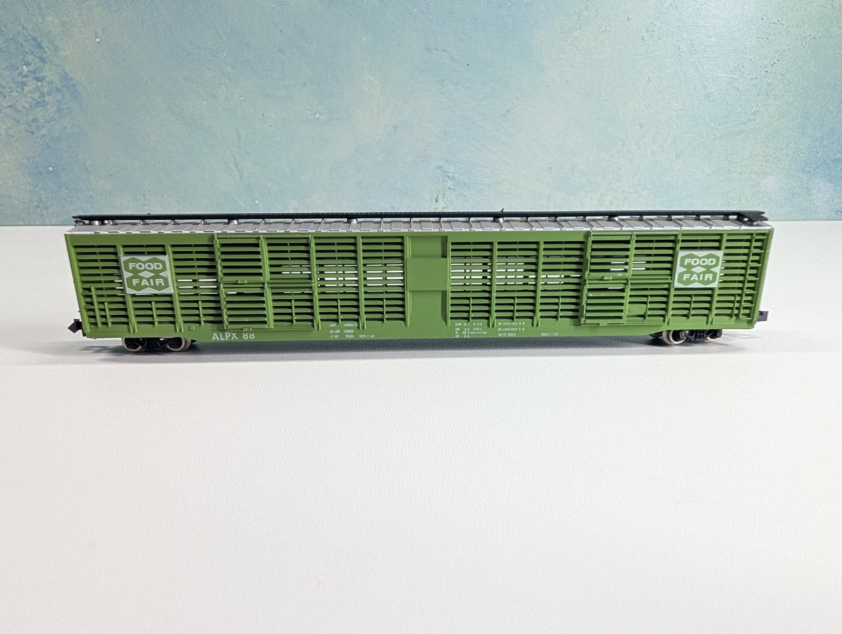 USED Atlas 3123 N Scale 85' HI-Cube Stock Car Food Fair ALPX #88