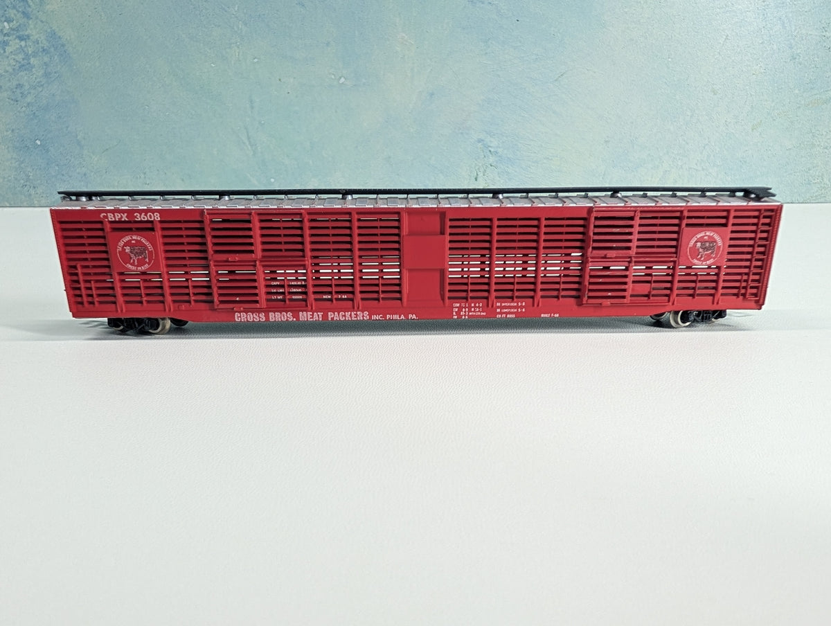 USED Atlas 3124 N Scale 85' HI-Cube Stock Car Cross Bros Meat Packers CBPX #3608