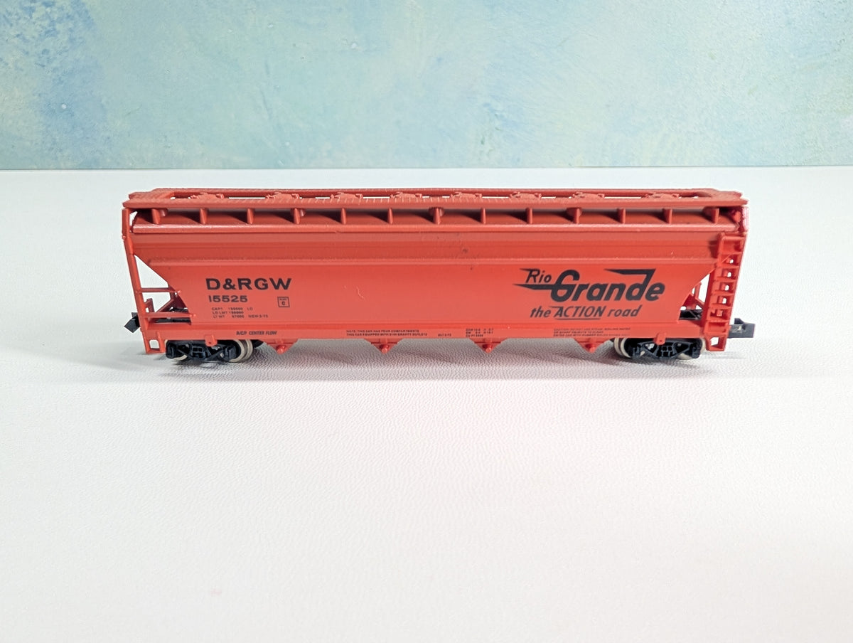 USED Atlas 3704 N Scale ACF Centerflow Hopper Rio Grande D&RGW #15525