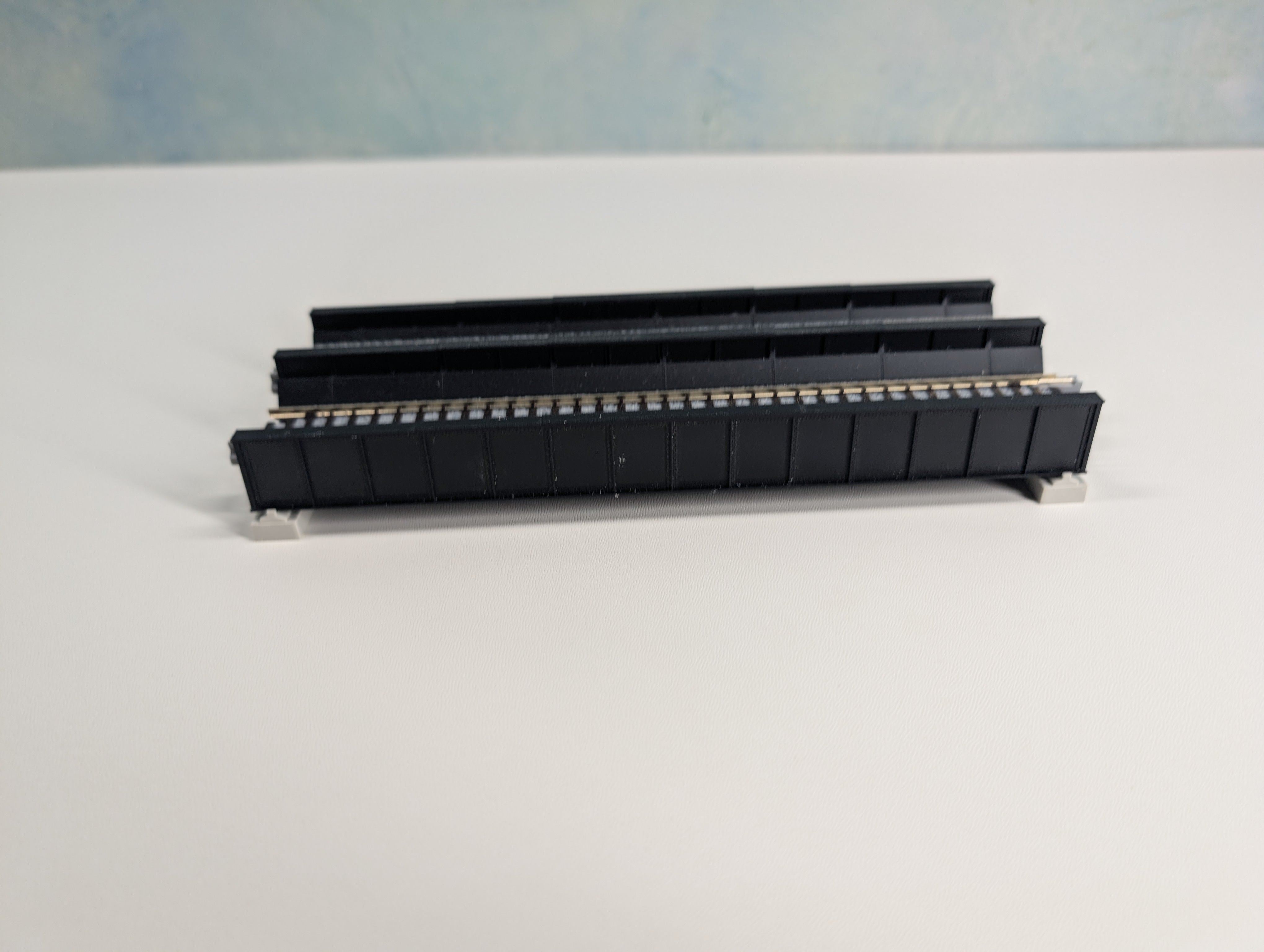 USED KATO 20-458 N Scale Double Track Plate Girder Bridge, Black, (186mm, 7 5/16") Unitrack, Code 80