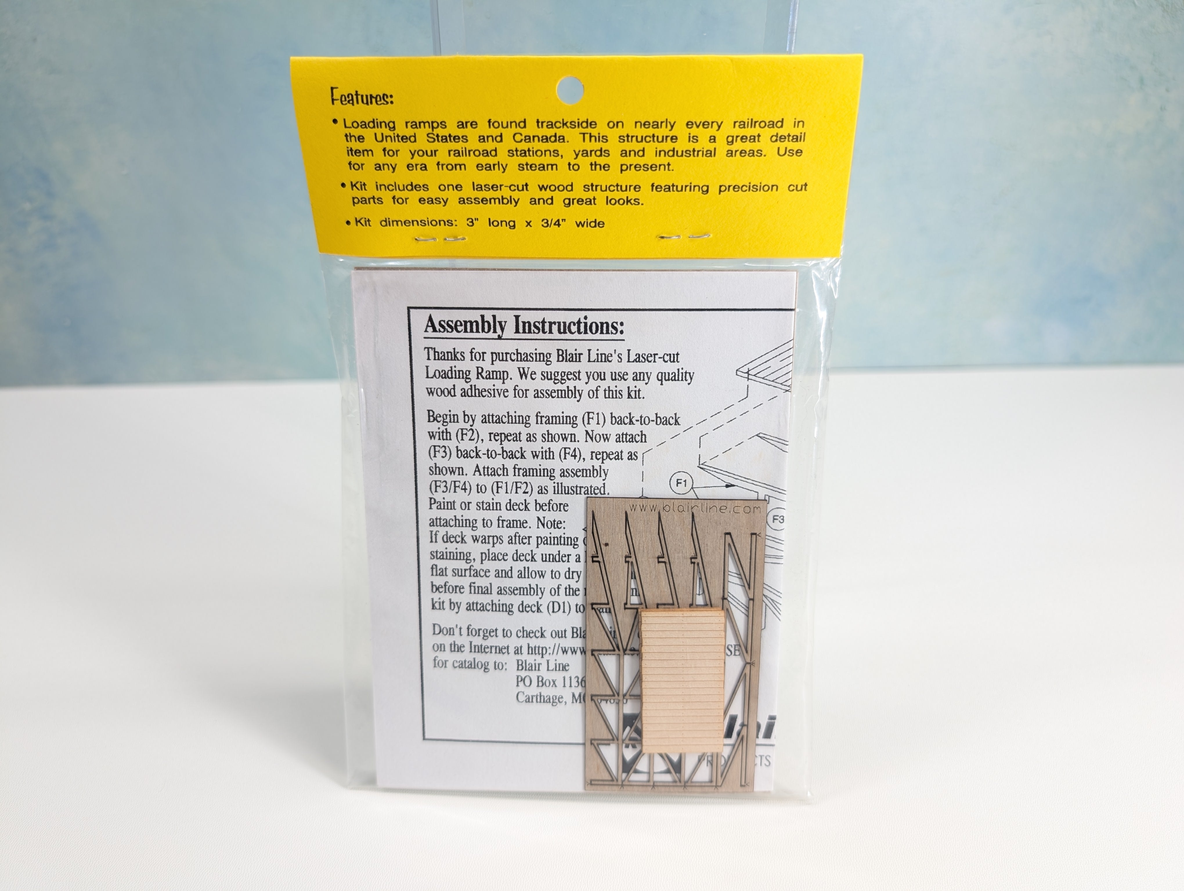 Blair Line LLC #074 N Scale Wood Loading Ramp, Laser-Cut KIT