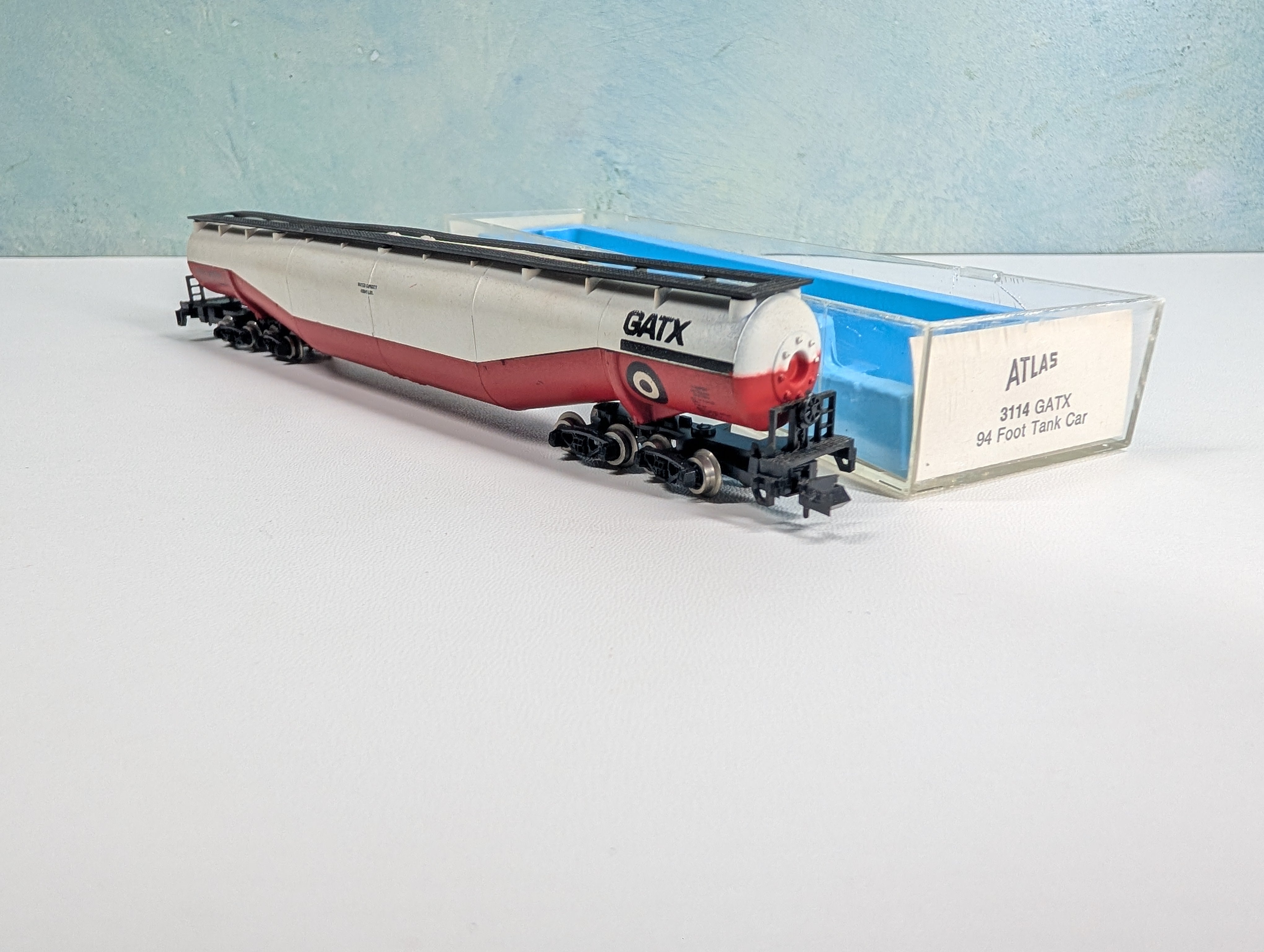 USED Atlas 3114 N Scale 94' Jumbo Tank Car GATX #96500