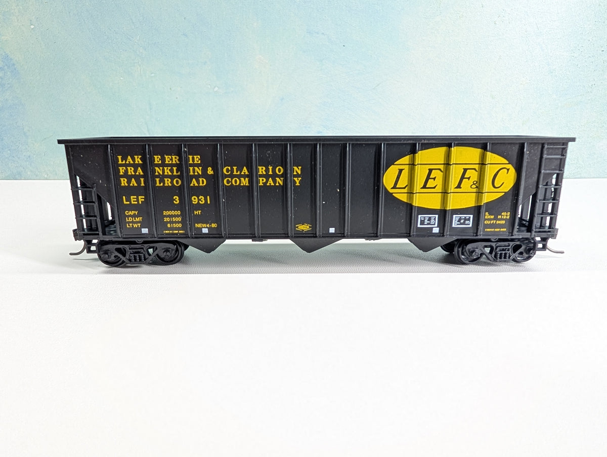 USED MCKEAN HO Scale 100 Ton 12-Panel Coal Hopper Lake Erie Franklin & Clarion LEF&C #3931