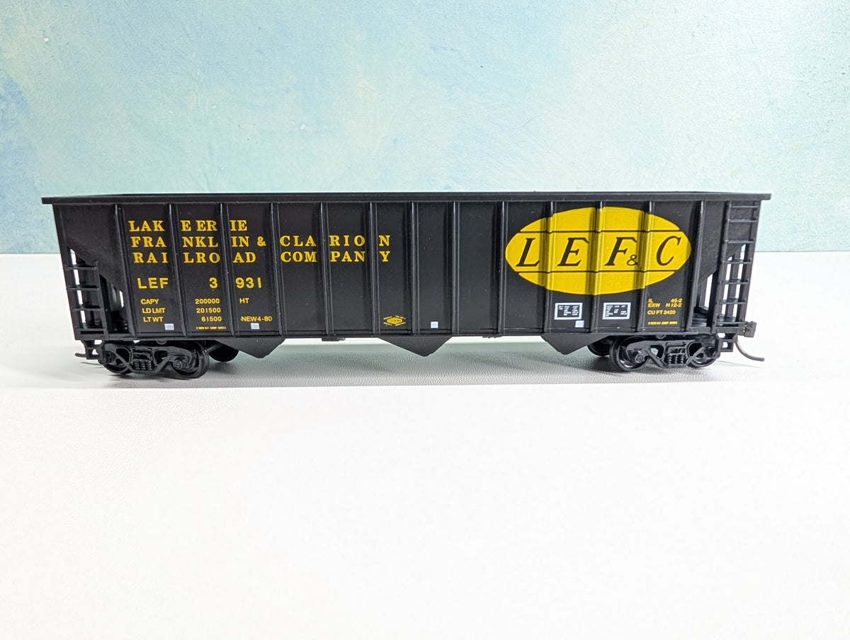 USED MCKEAN HO Scale 100 Ton 12-Panel Coal Hopper Lake Erie Franklin & Clarion LEF&C #3931