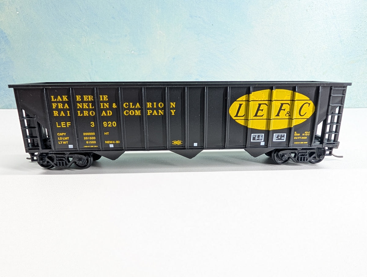 USED MCKEAN HO Scale 100 Ton 12-Panel Coal Hopper Lake Erie Franklin & Clarion LEF&C #3920