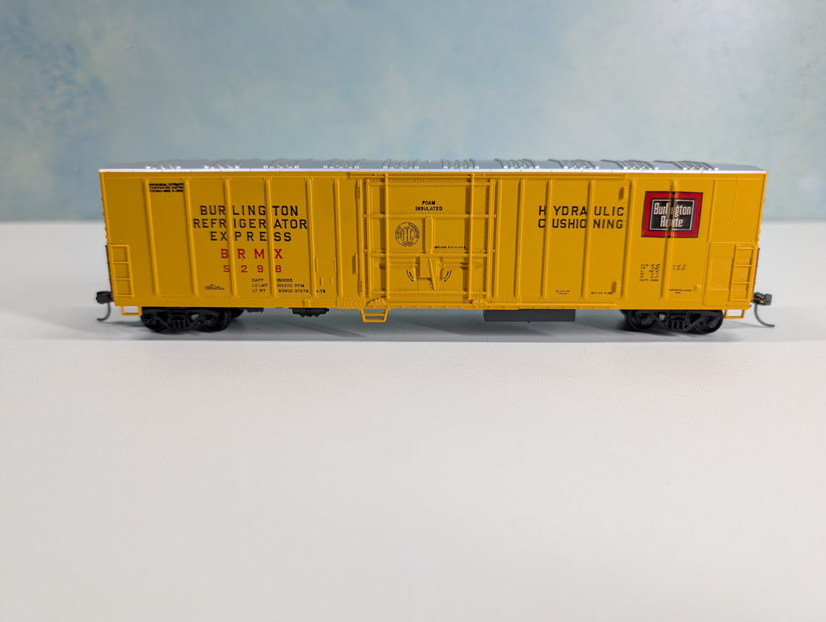 USED Athearn HO Scale 57' Mech Reefer Box Car Burlington BRMX #5298