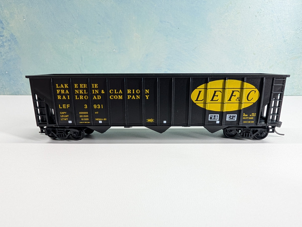 USED MCKEAN HO Scale 100 Ton 12-Panel Coal Hopper Lake Erie Franklin & Clarion LEF&C #3931