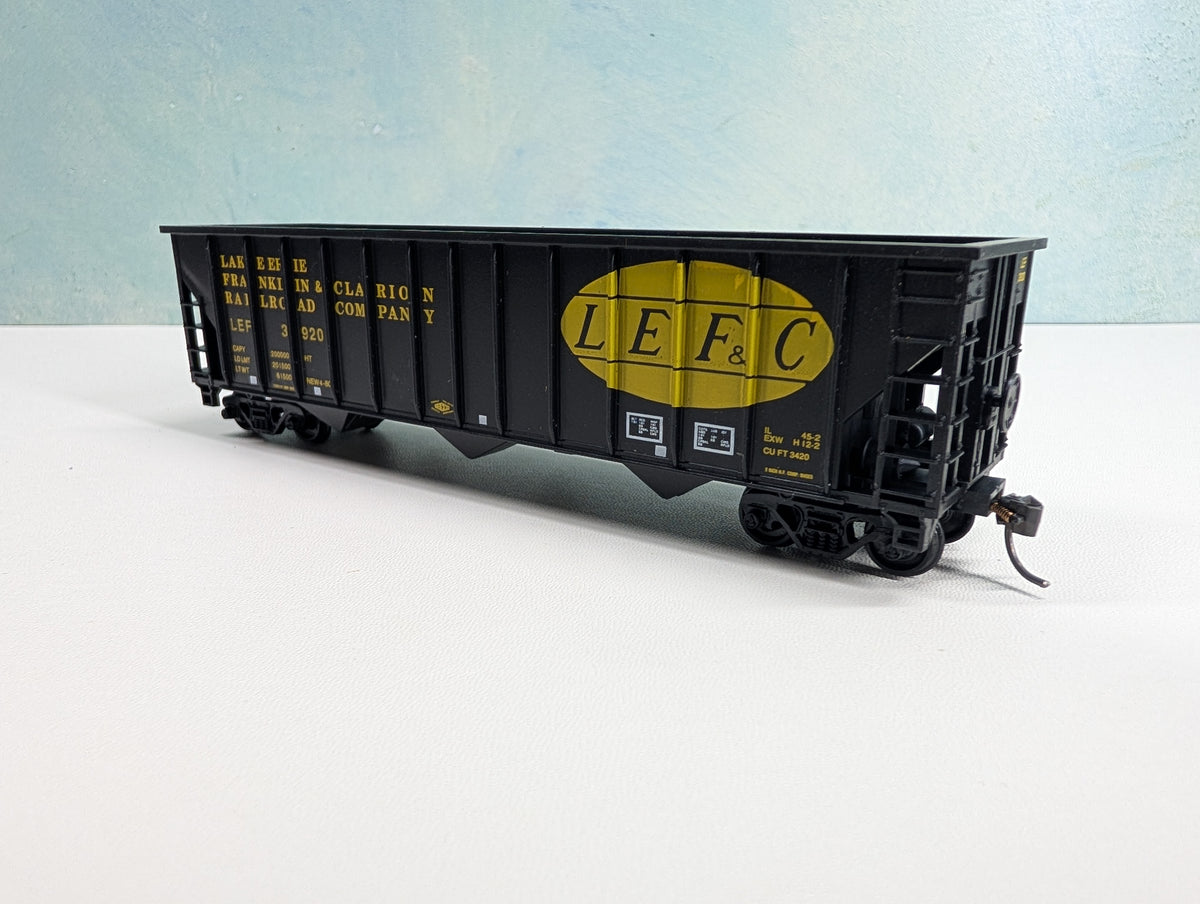 USED MCKEAN HO Scale 100 Ton 12-Panel Coal Hopper Lake Erie Franklin & Clarion LEF&C #3920