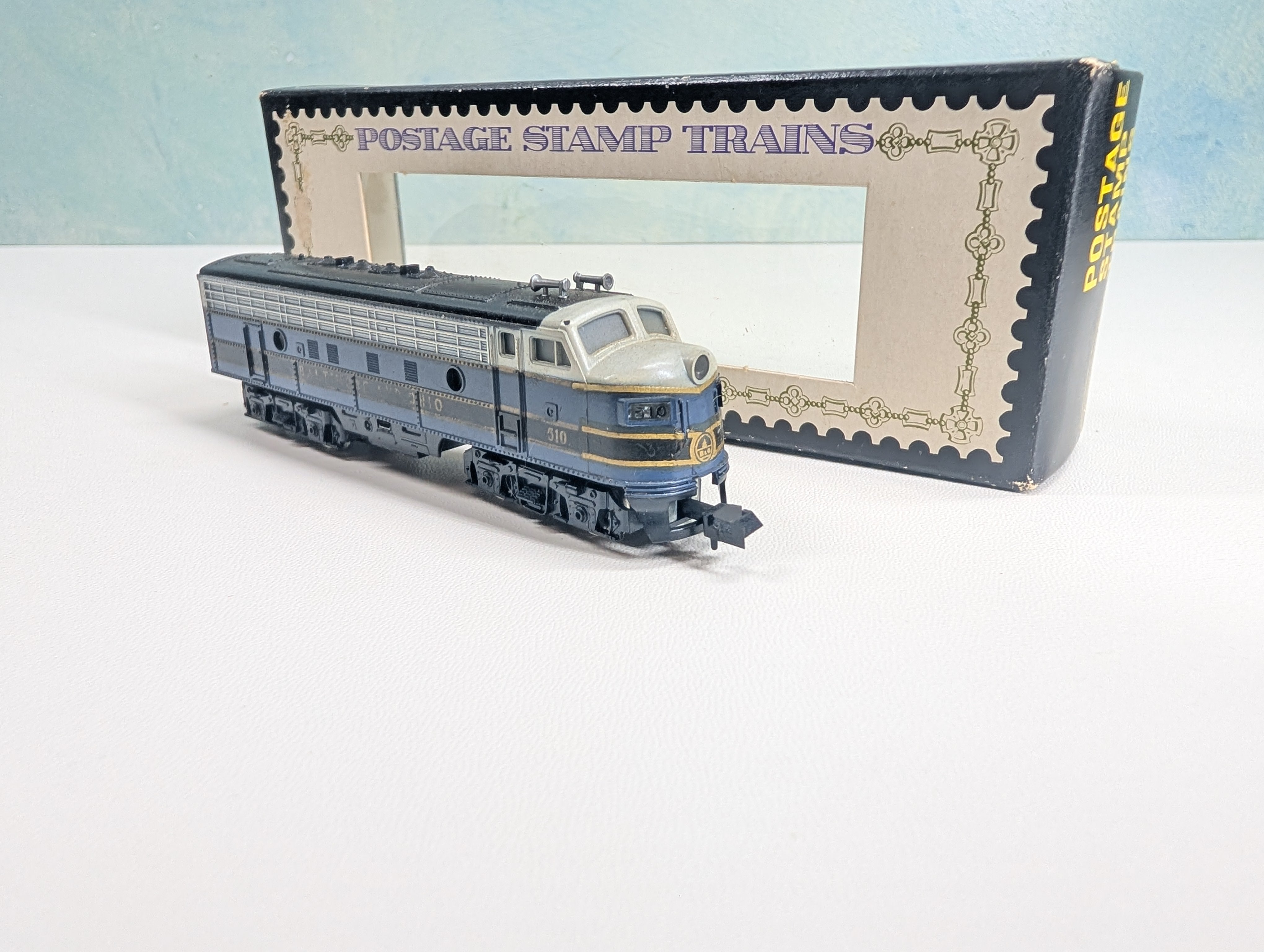 USED Postage Stamp Trains Aurora 4861 N Scale Diesel Locomotive Baltimore and Ohio B&O #510 Parts/Repairs