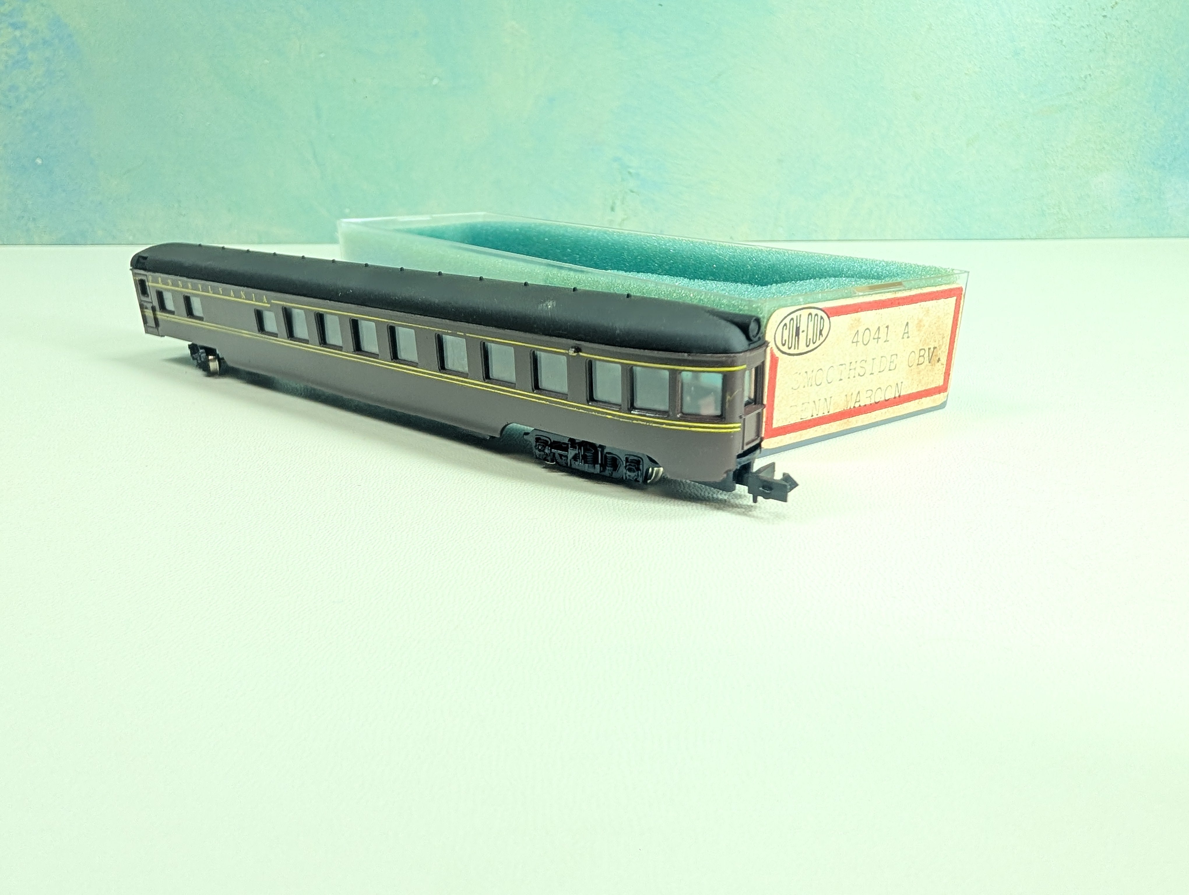 USED Con-Cor 4041 A N Scale Smoothside OBS Passenger Car Pennsylvania