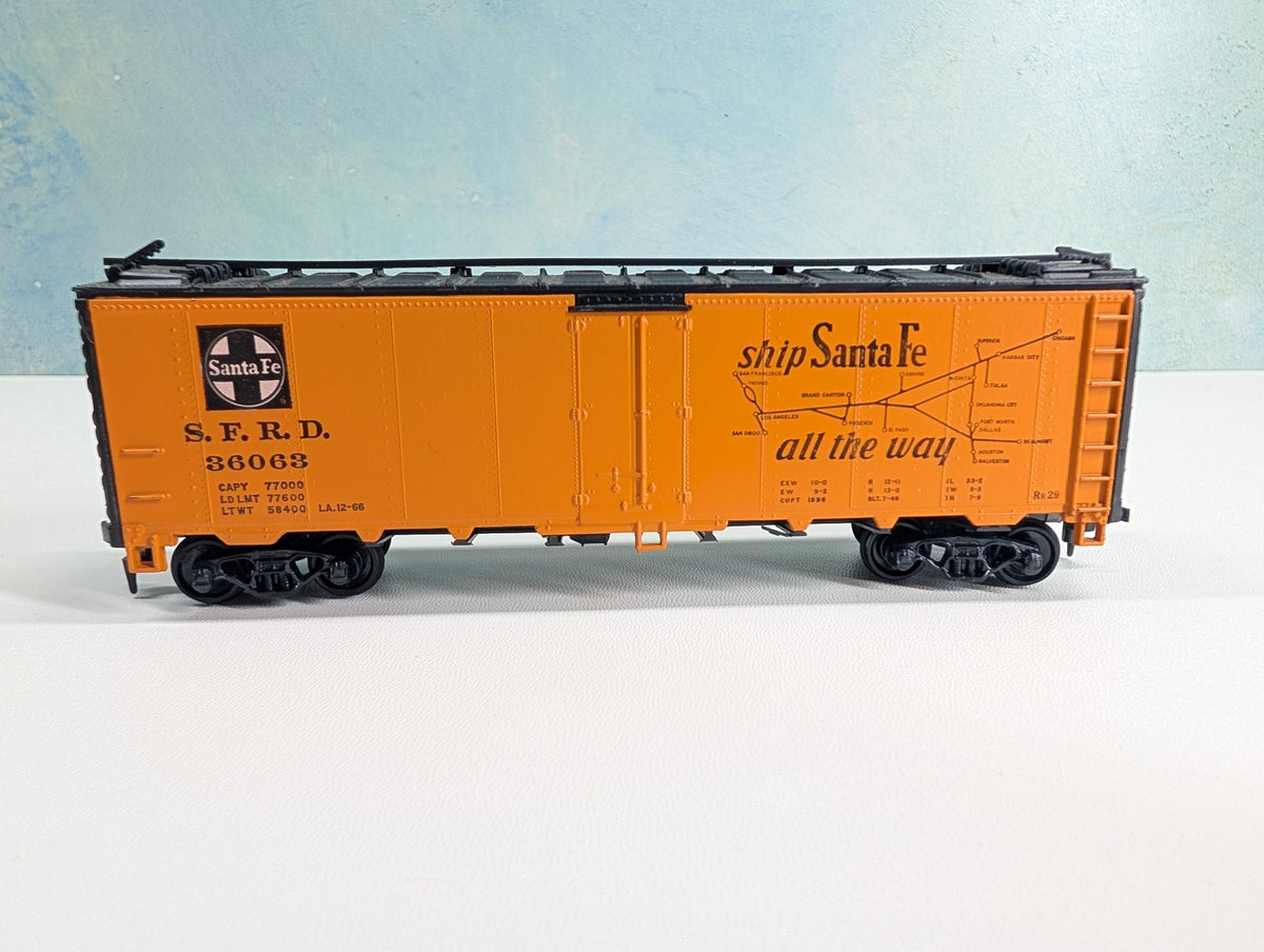 USED Athearn HO Scale 40' Reefer Box Car Santa Fe SFRD #36063
