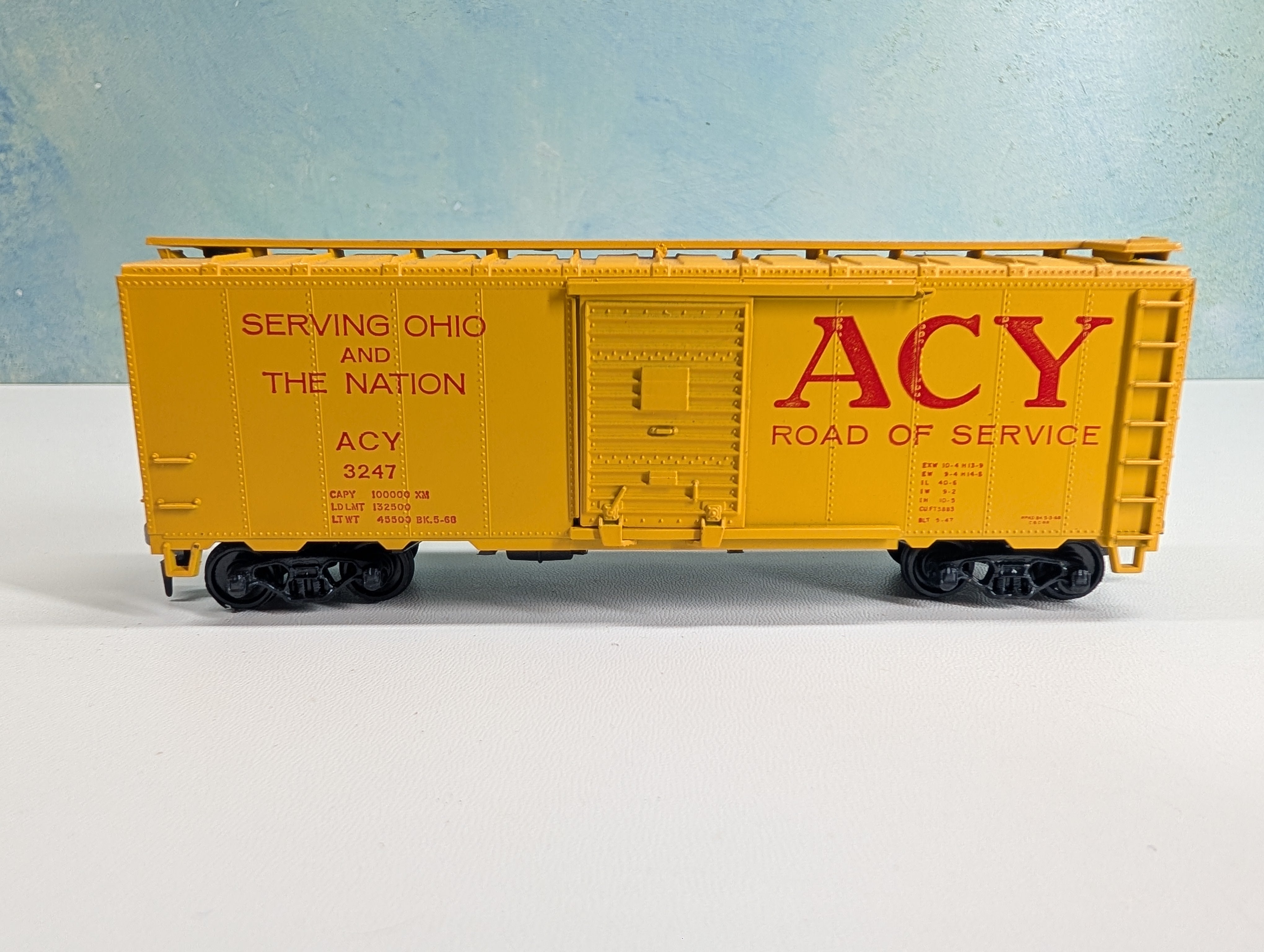 USED Athearn HO Scale 40' Box Car ACY #3247