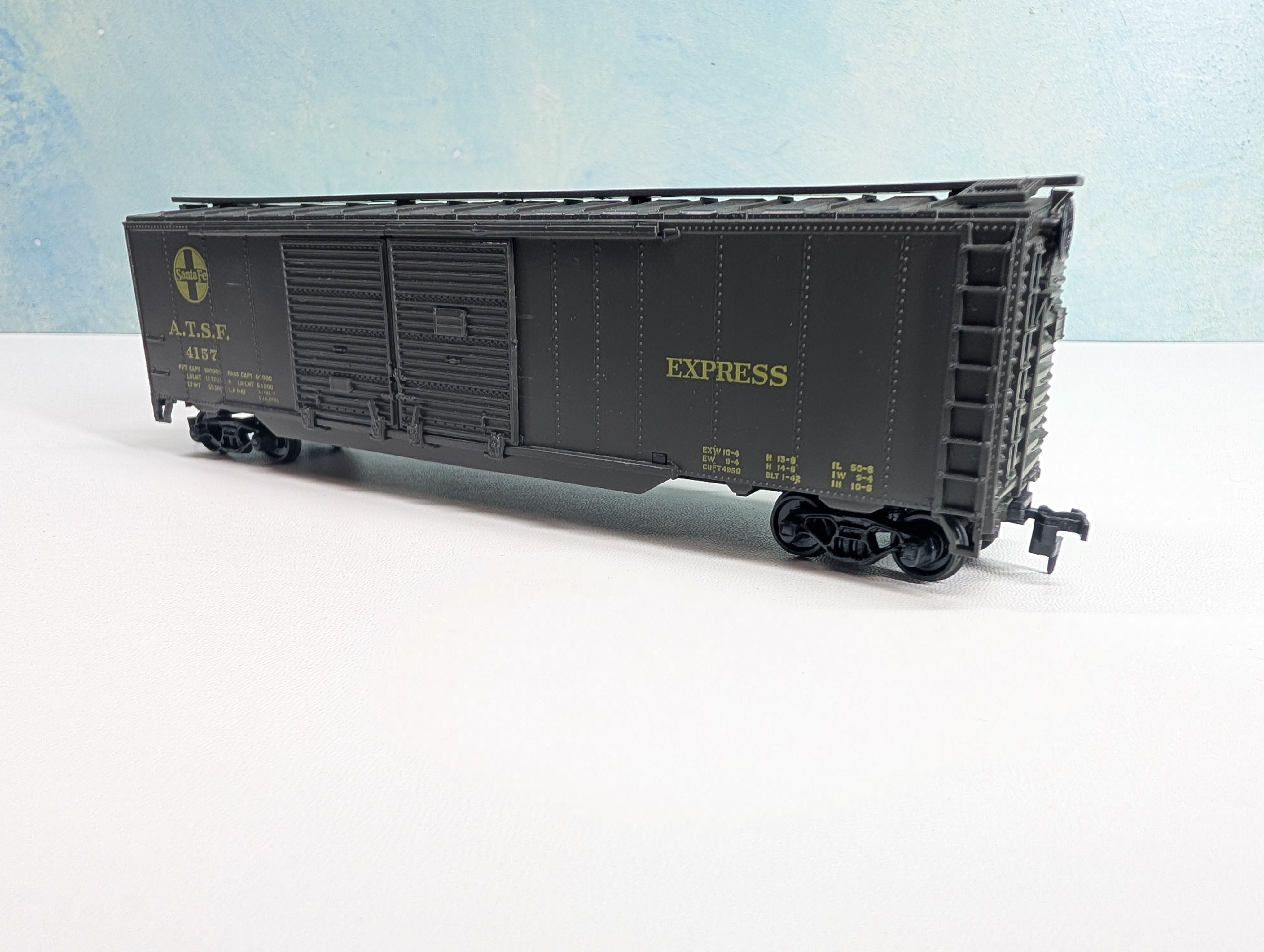 USED Athearn HO Scale 50' Express DD Box Car Santa Fe ATSF #4157