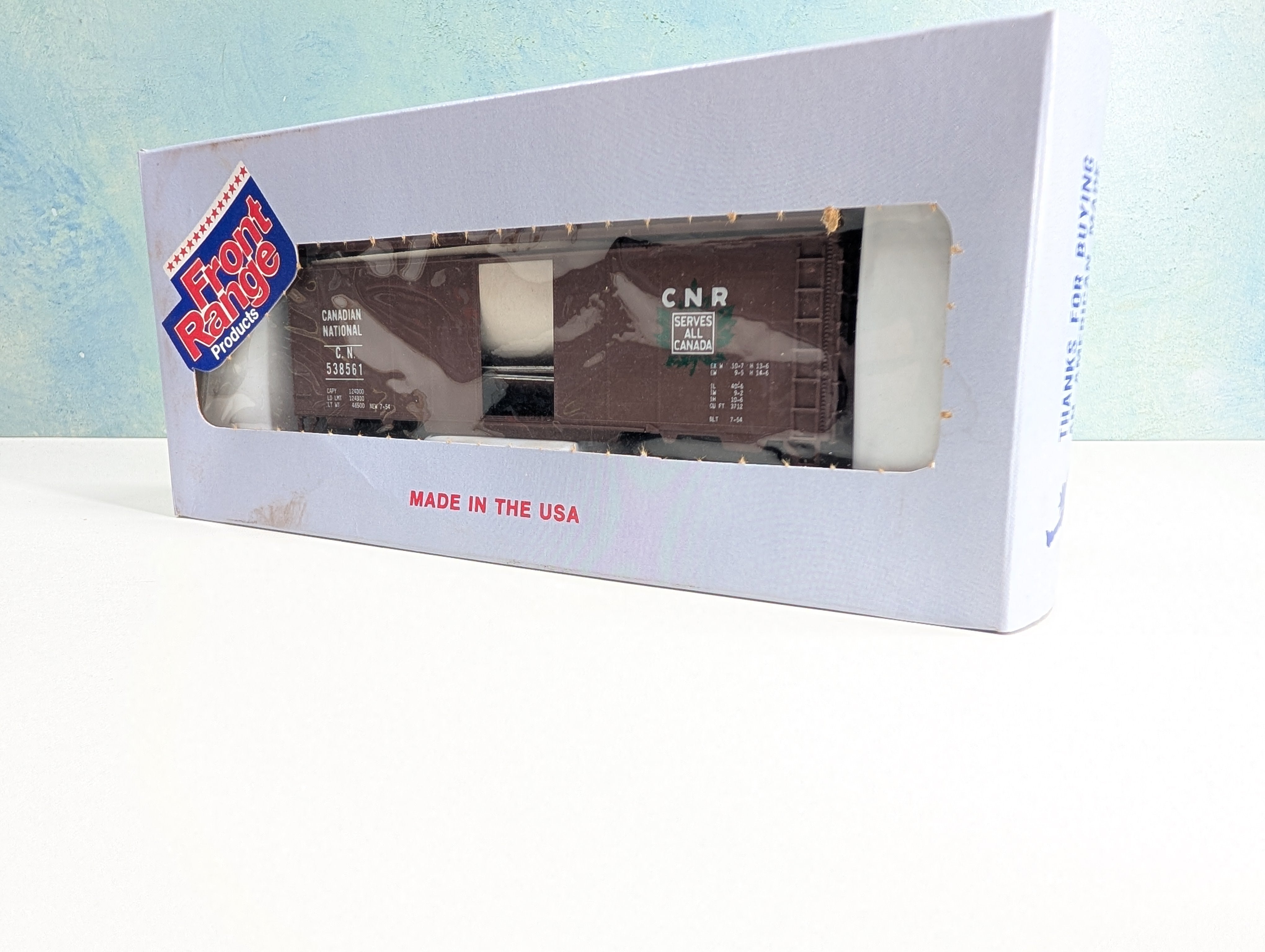 Front Range Products HO Scale 40' Box Car Canadian National CN #538561 KIT