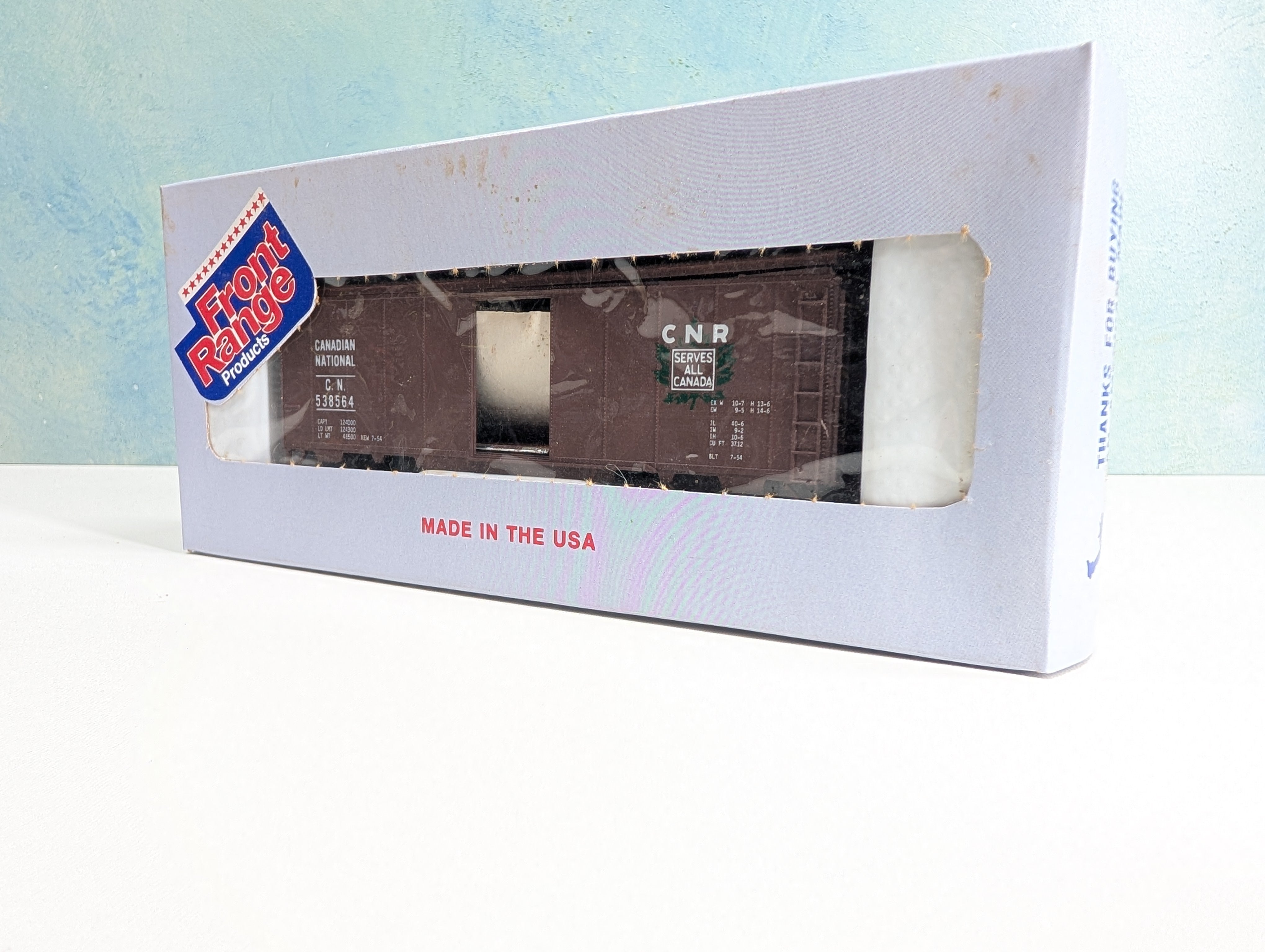 Front Range Products HO Scale 40' Box Car Canadian National CN #538564 KIT
