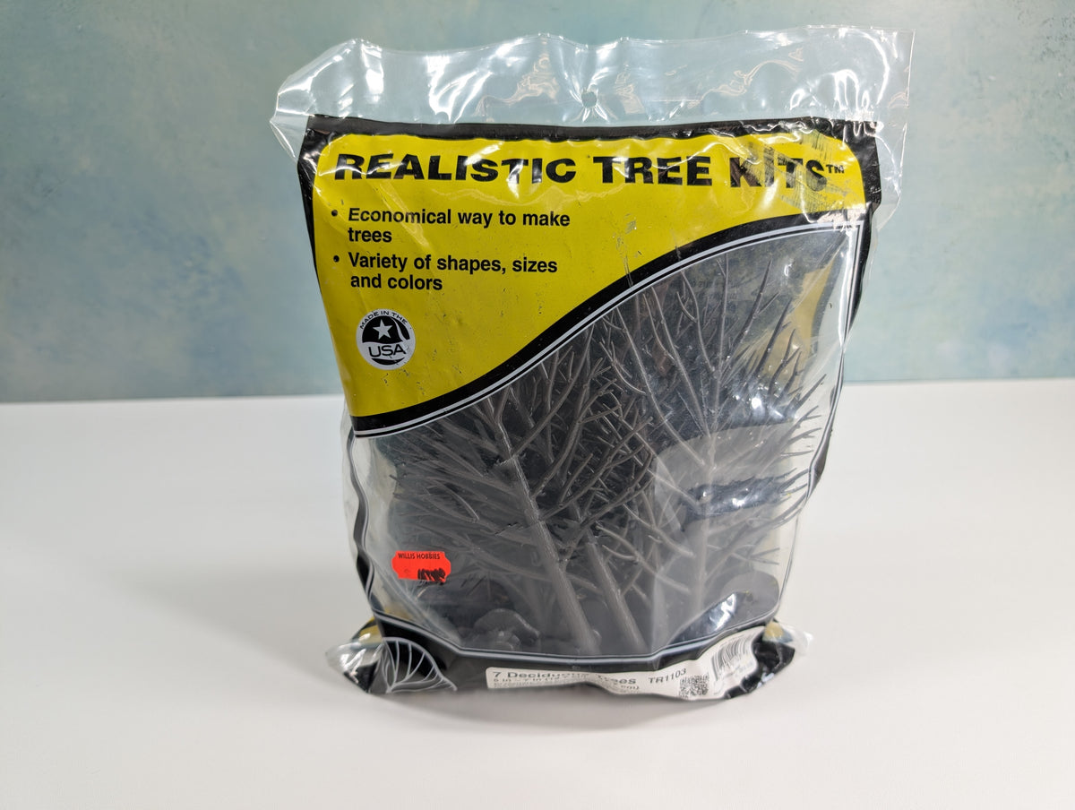 Woodland Scenics TR1103 Multi Scale Light, Medium & Dark Green Tree Kits, 7 Deciduous Trees (5"-7")