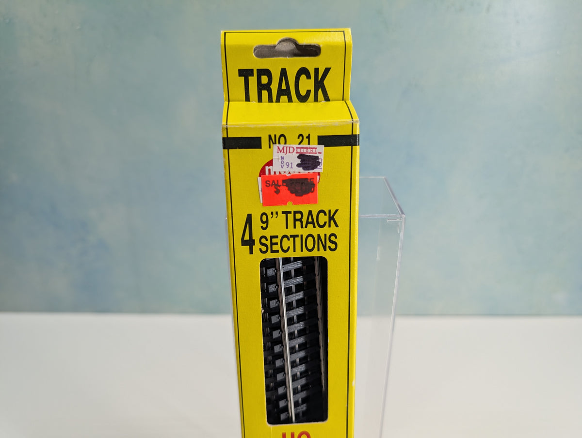 Model Power 21 HO Scale 9" Straight Code 100 Silver Track (4 pcs)
