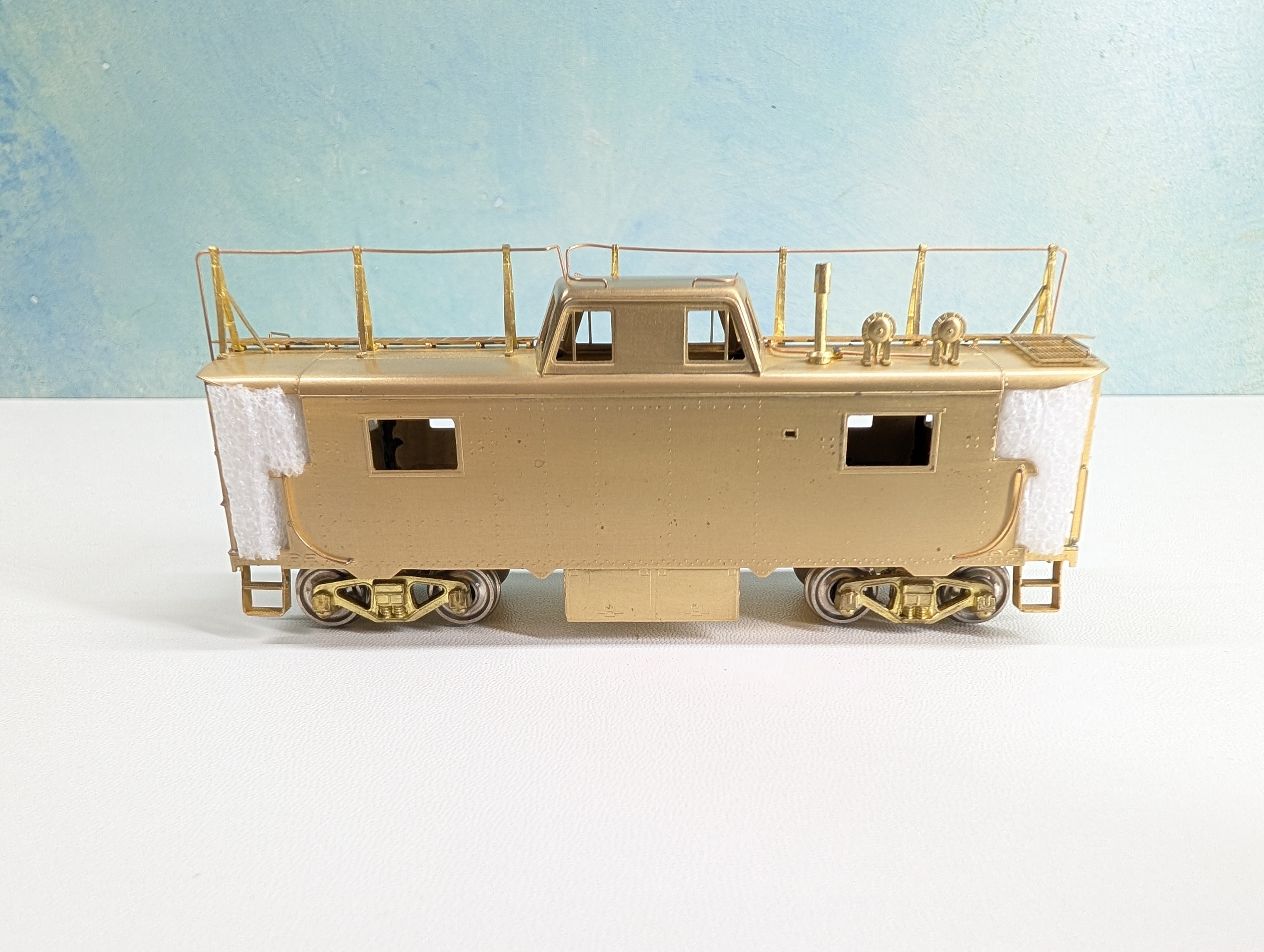 USED Alpha Models HO Scale PRR N-8 Brass Caboose w/ Antenna, Trainphone