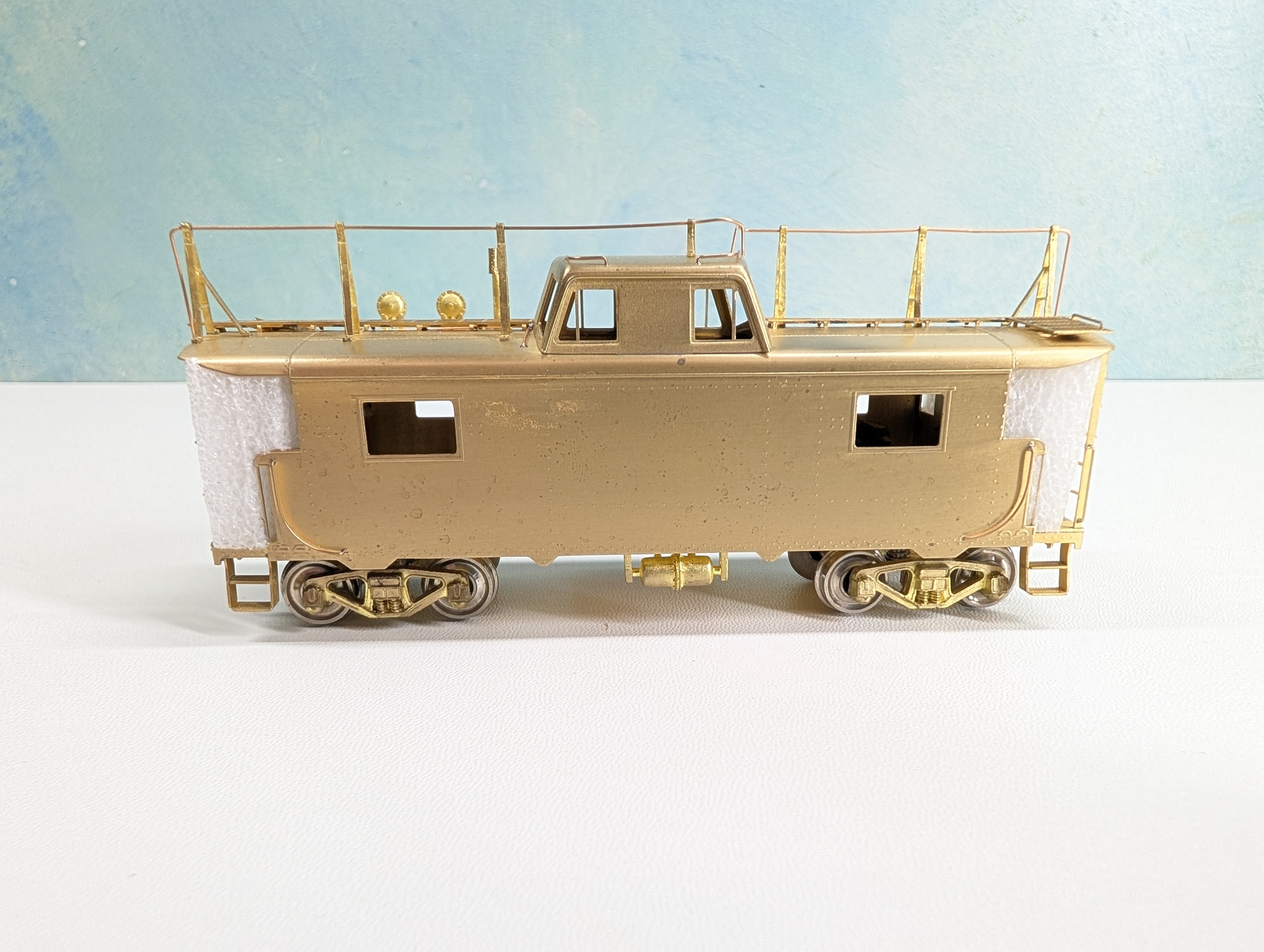 USED Alpha Models HO Scale PRR N-8 Brass Caboose w/ Antenna, Trainphone