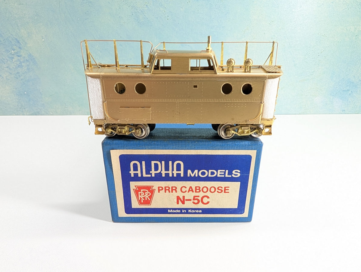 USED Alpha Models HO Scale PRR N-5C Brass Caboose w/ Antenna, Trainphone
