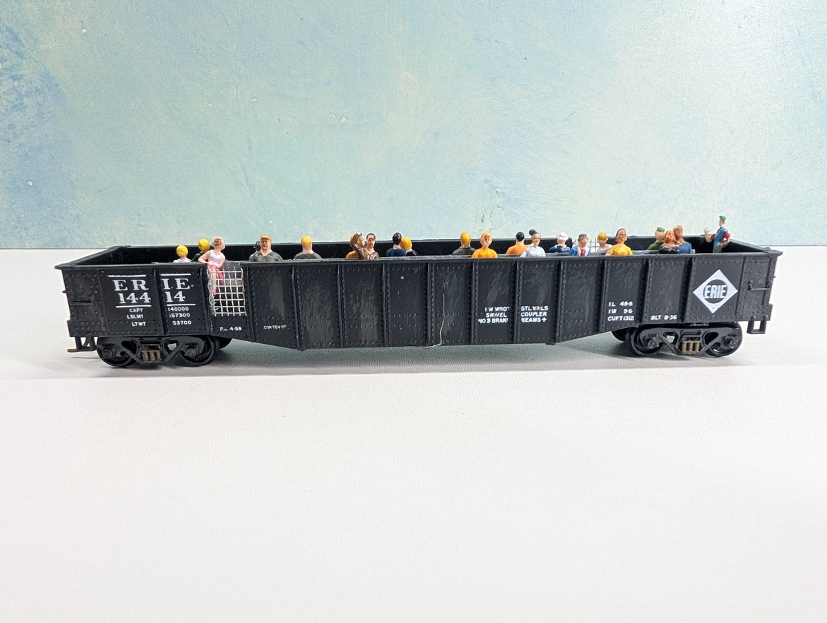 USED Athearn HO Scale Custom 50' Excursion Gondola w/ Passengers Erie #14414