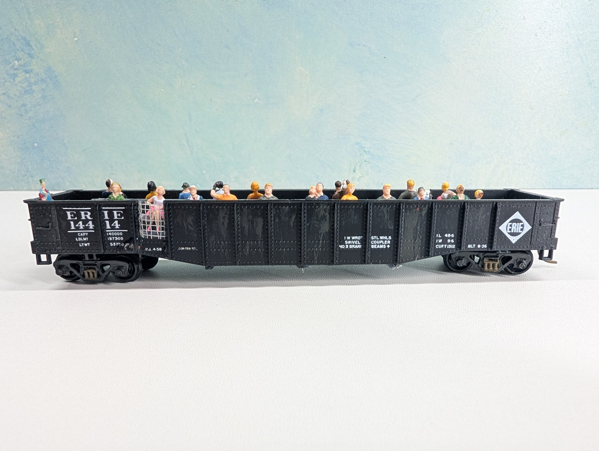 USED Athearn HO Scale Custom 50' Excursion Gondola w/ Passengers Erie #14414