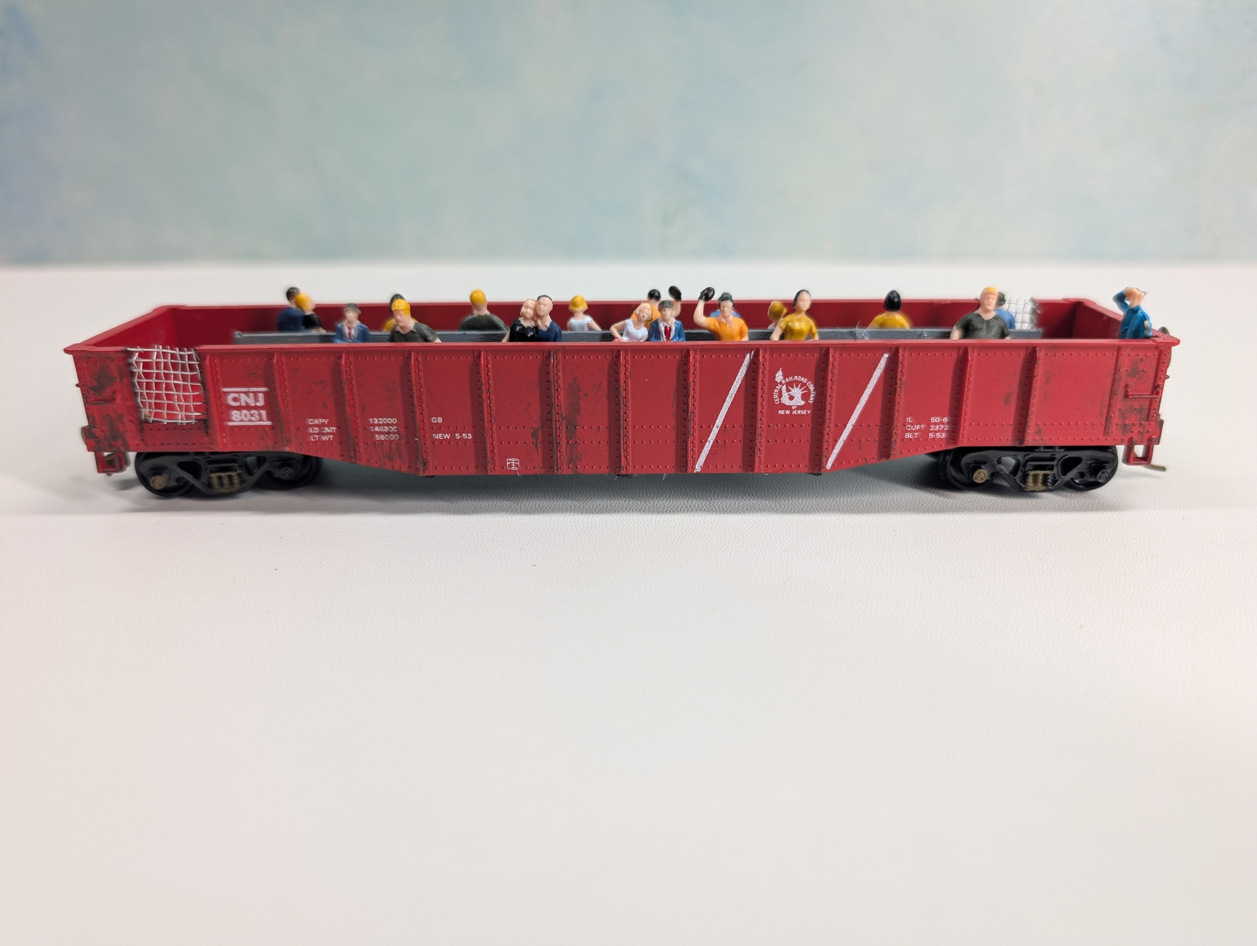 USED Athearn HO Scale Custom 50' Excursion Gondola w/ Passengers CNJ #8031