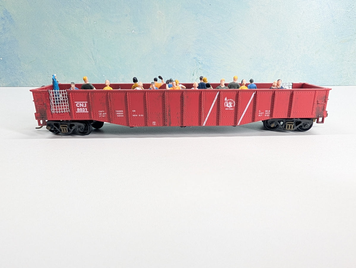 USED Athearn HO Scale Custom 50' Excursion Gondola w/ Passengers CNJ #8031