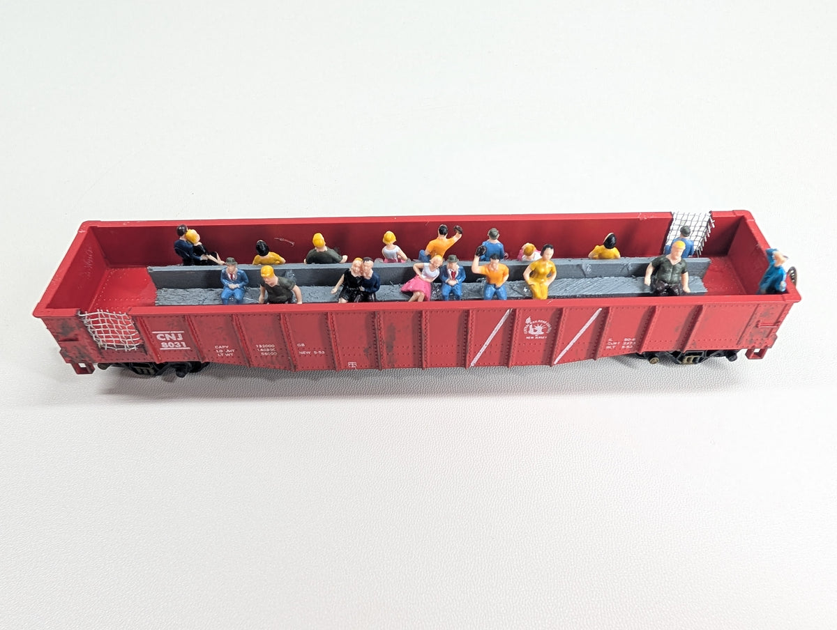 USED Athearn HO Scale Custom 50' Excursion Gondola w/ Passengers CNJ #8031