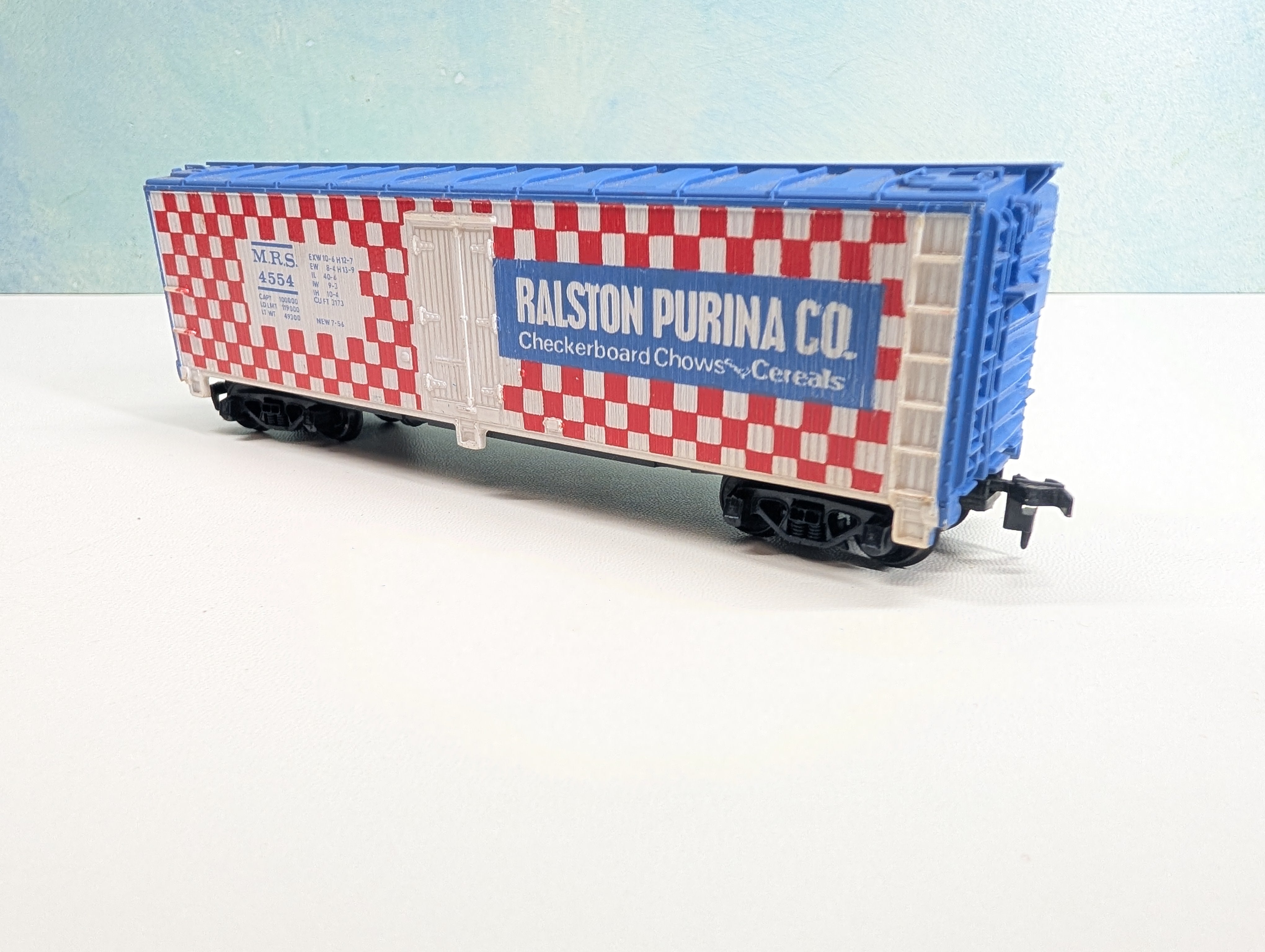 USED Tyco HO Scale Wood Reefer Ralston Purina MRS #4554