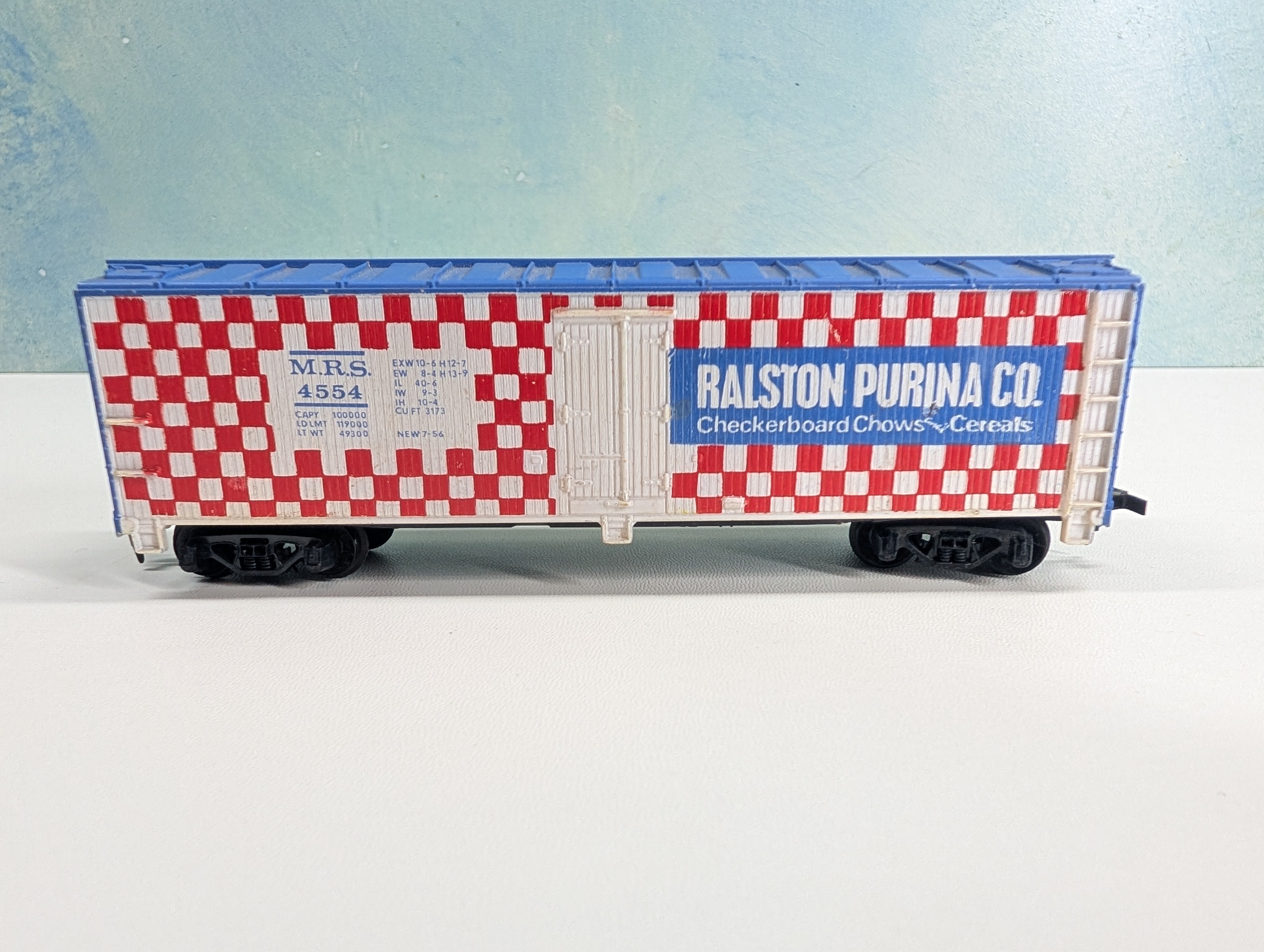 USED Tyco HO Scale Wood Reefer Ralston Purina MRS #4554