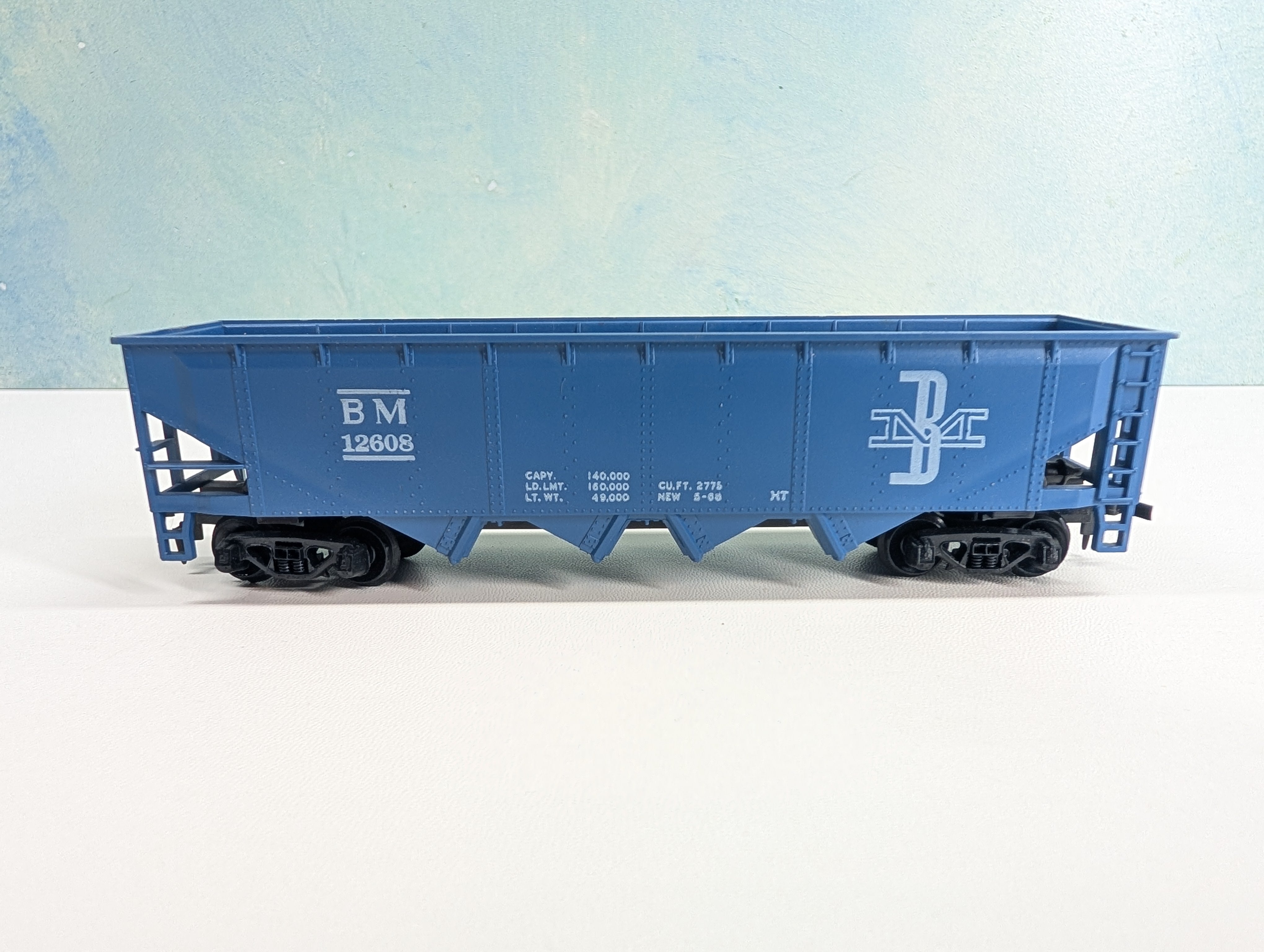 USED Tyco HO Scale Quad Hopper Boston and Maine BM #12608